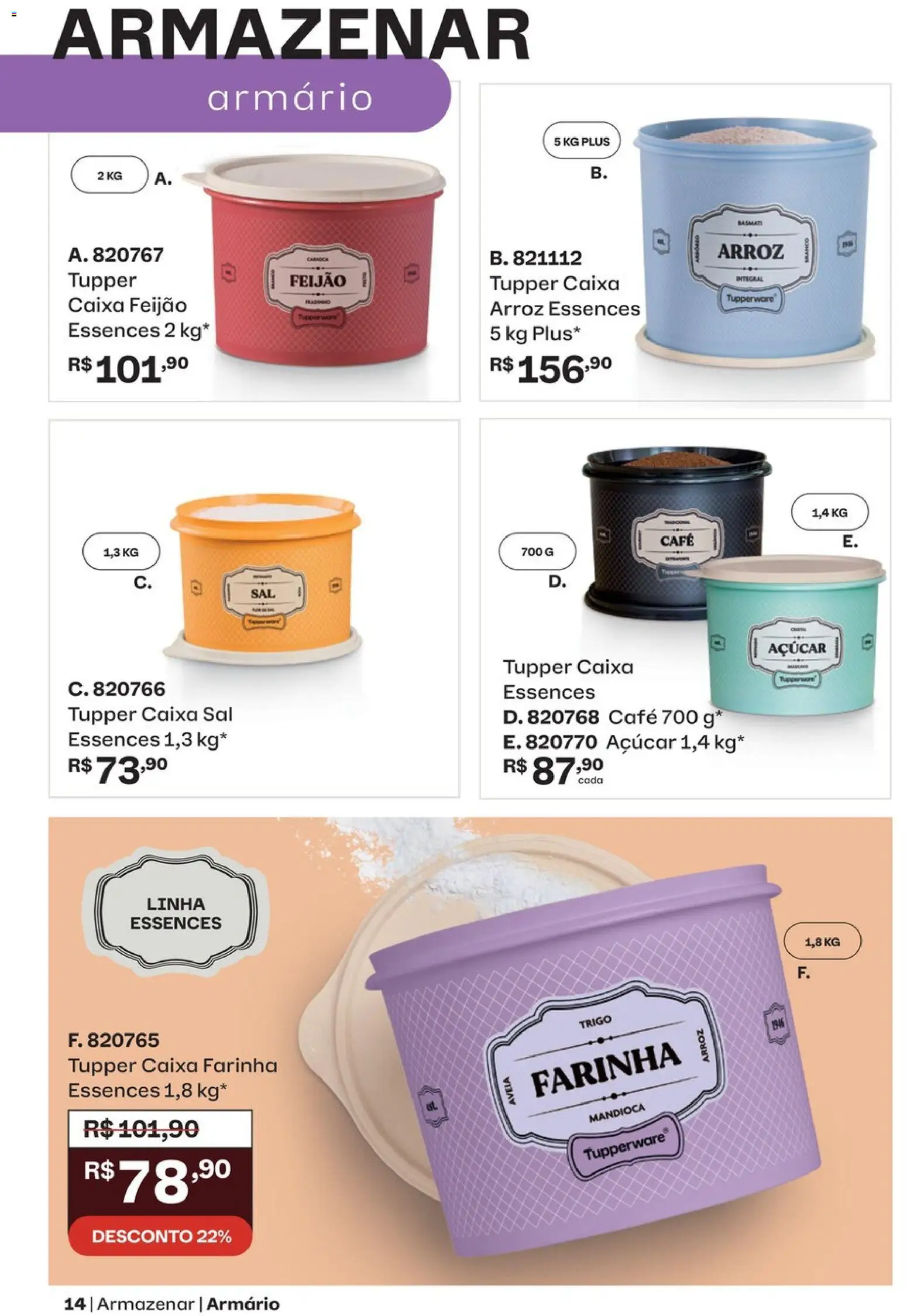 Tupperware Folheto - válido de 01/10/2026 | Página: 14 | Produtos: Feijão, Caixa, Aveia, Sal