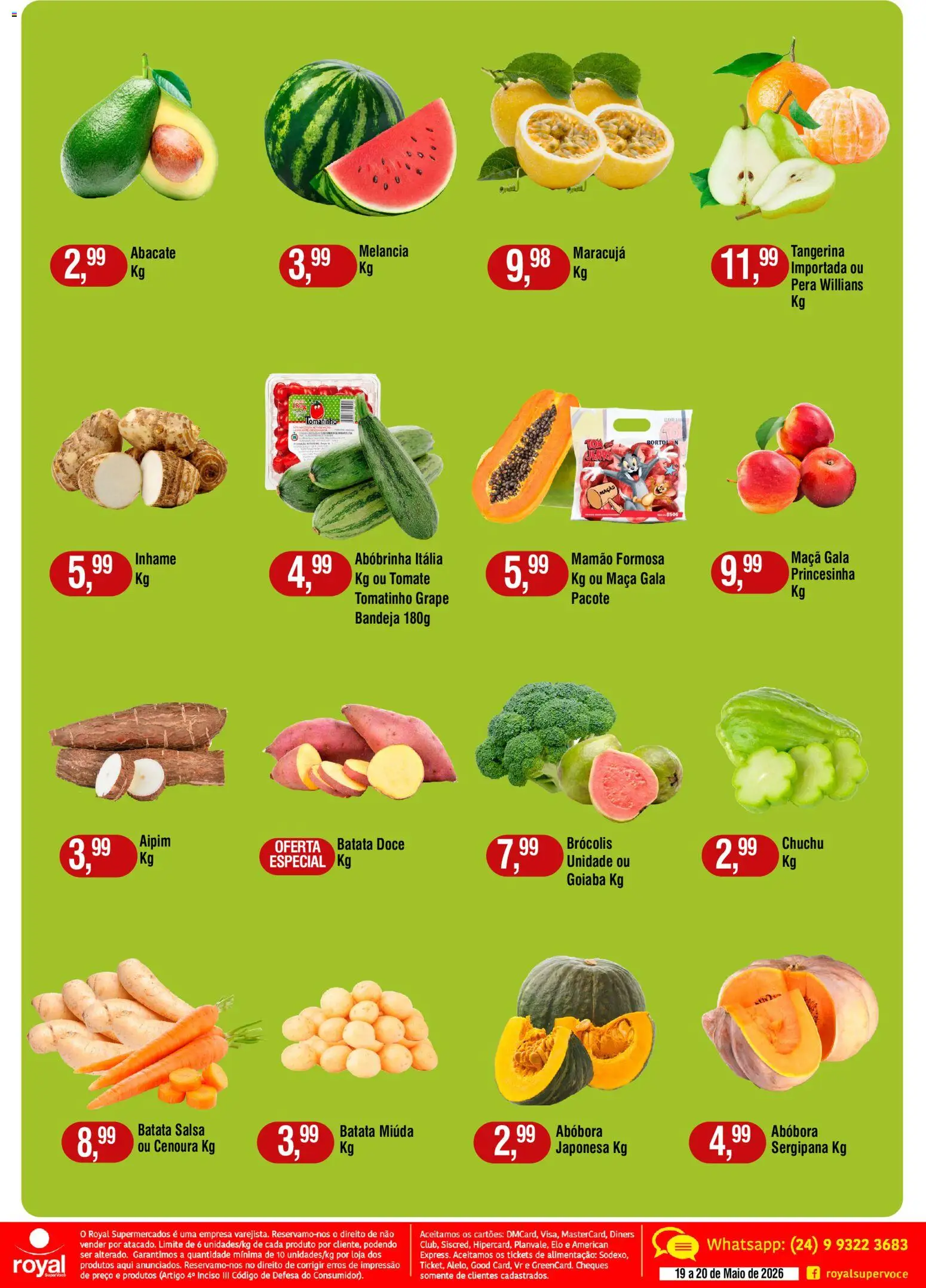 Royal Supermercados Folheto - válido de 19.05.2026 | Página: 2 | Produtos: Maracujá, Abóbora, Inhame, Brócolis