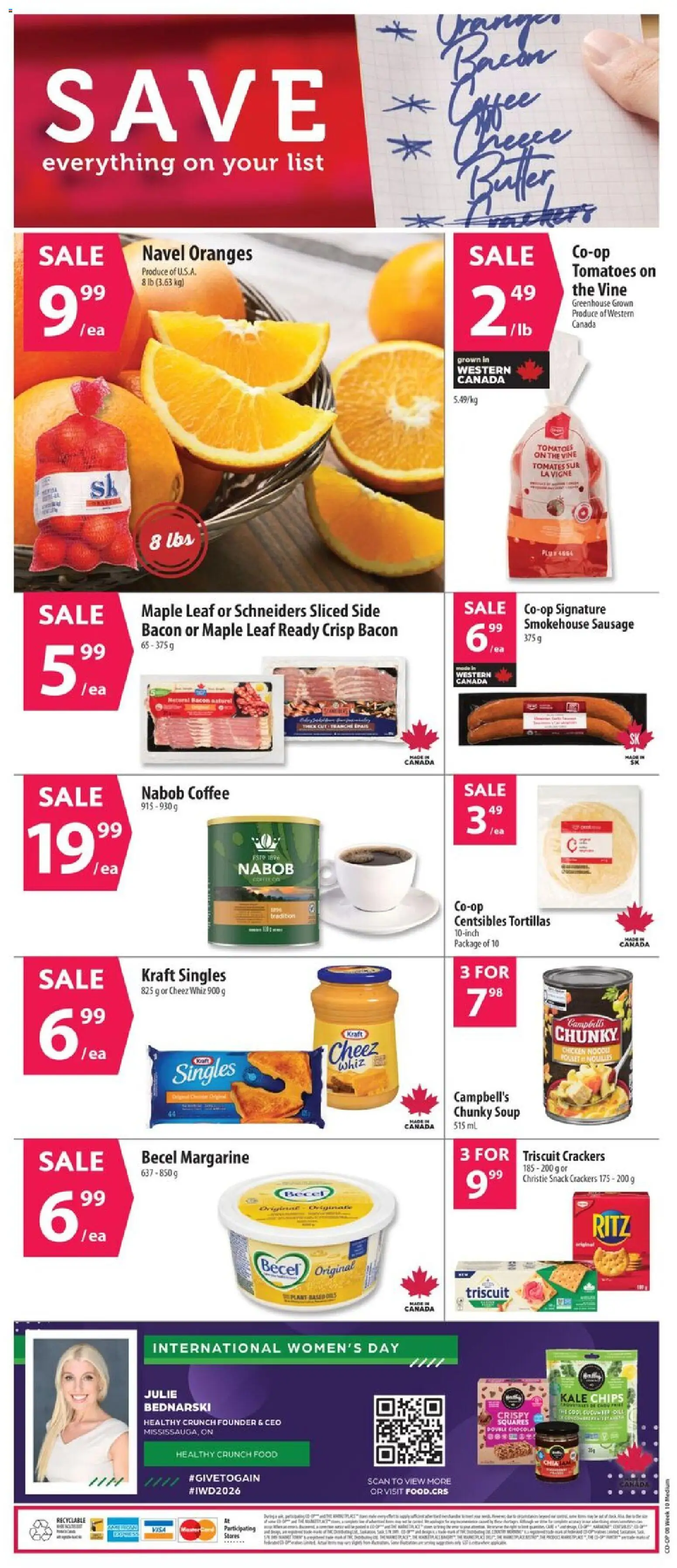 Co-op Food flyer valid from 05.03.2026 | Page: 2 | Products: Chips, Coffee, Chicken, Oranges