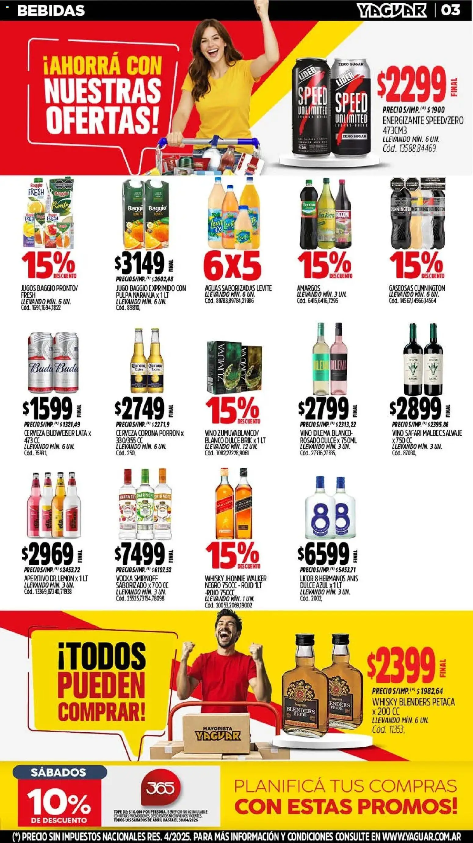Yaguar - Oferta Semanal General Roca │ válido desde el 11.05.2026 | Página: 3 | Productos: Vodka, Jugo, Vino, Cerveza