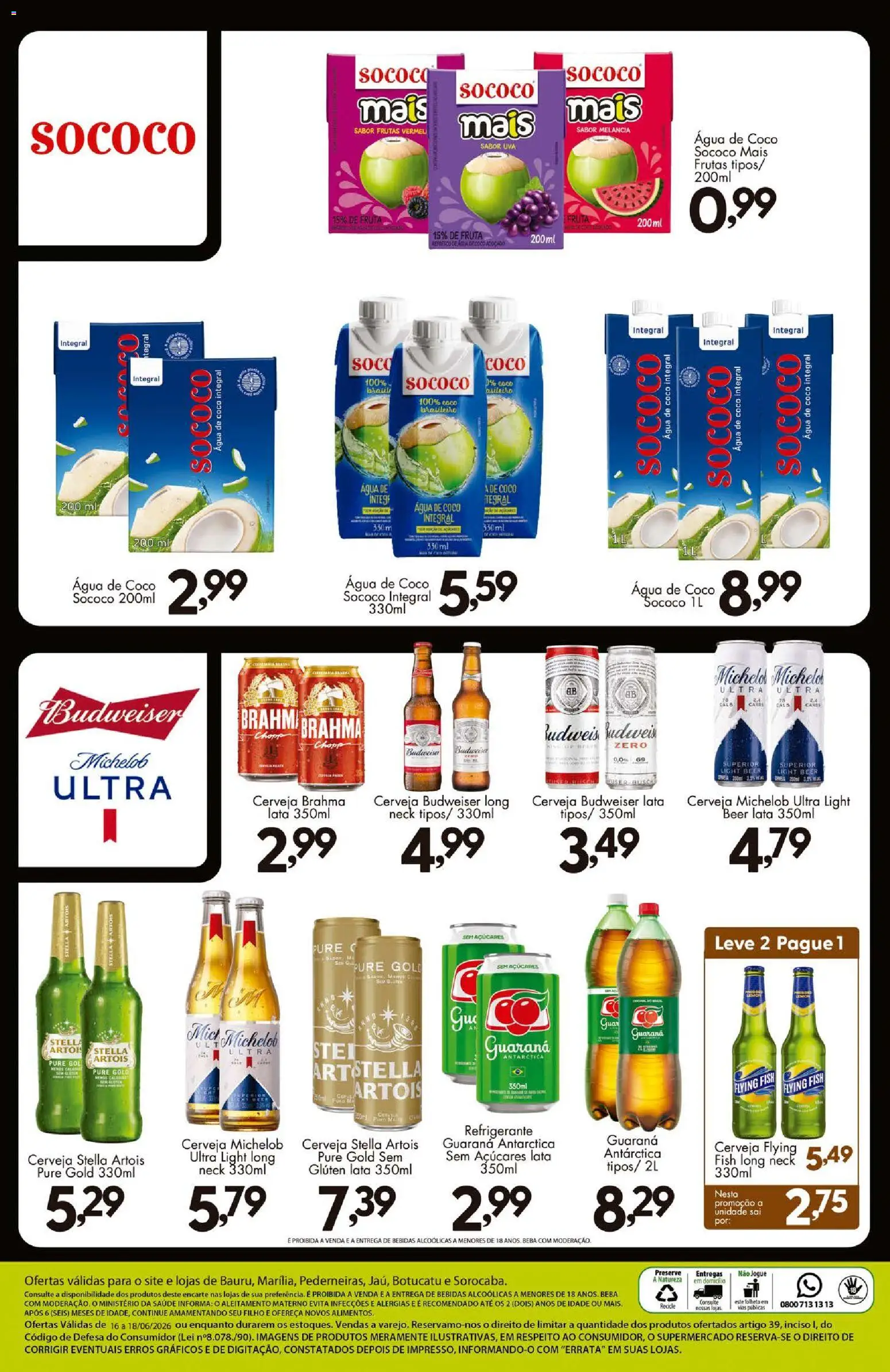 Confiança Folheto - válido de 16.06.2026 | Página: 9 | Produtos: Melancia, Água de coco, Guaraná, Cerveja