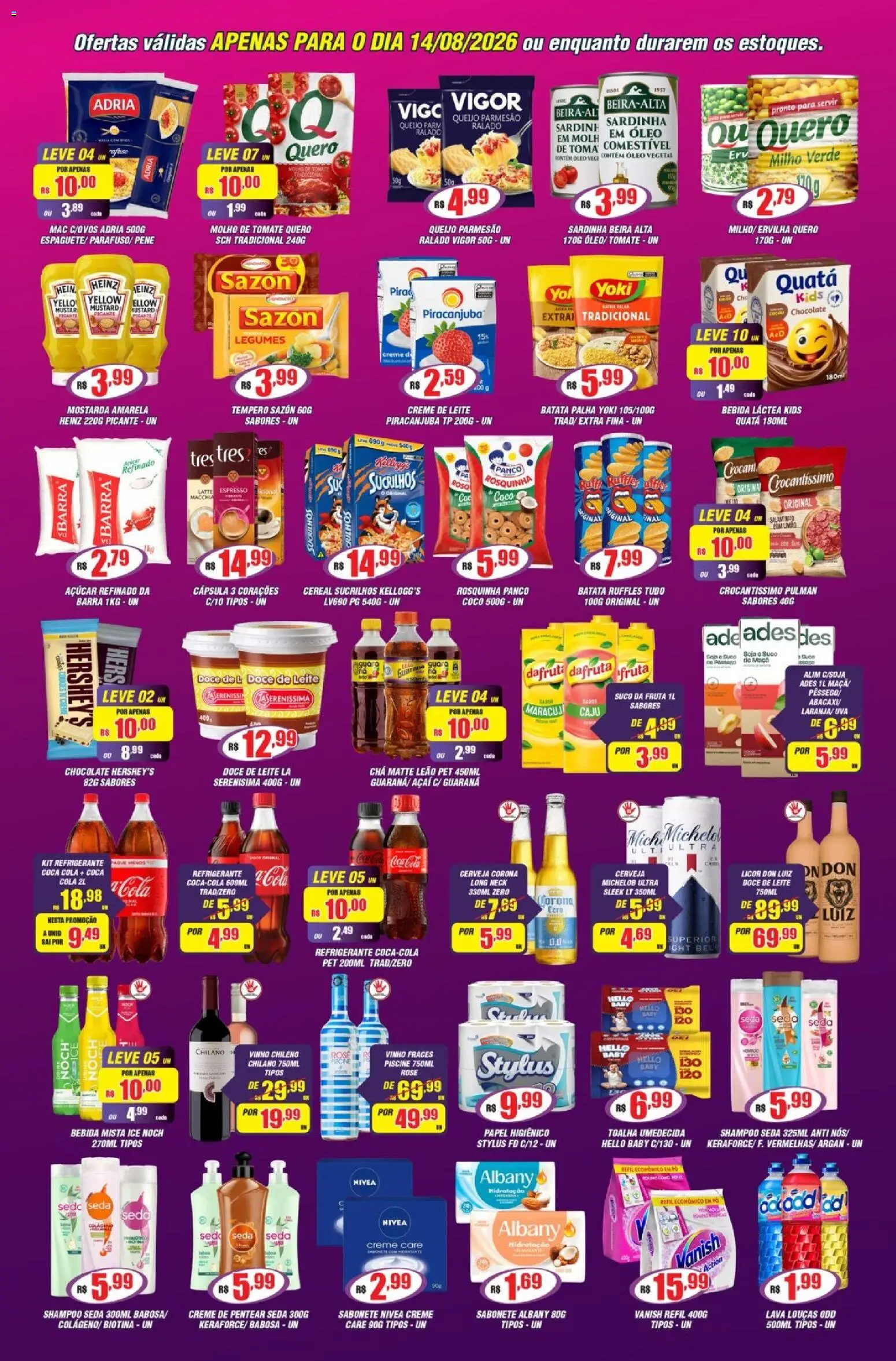 Violeta Supermercados Folheto - válido de 14/08/2026 | Página: 3 | Produtos: Pó, Guaraná, Cola, Batata