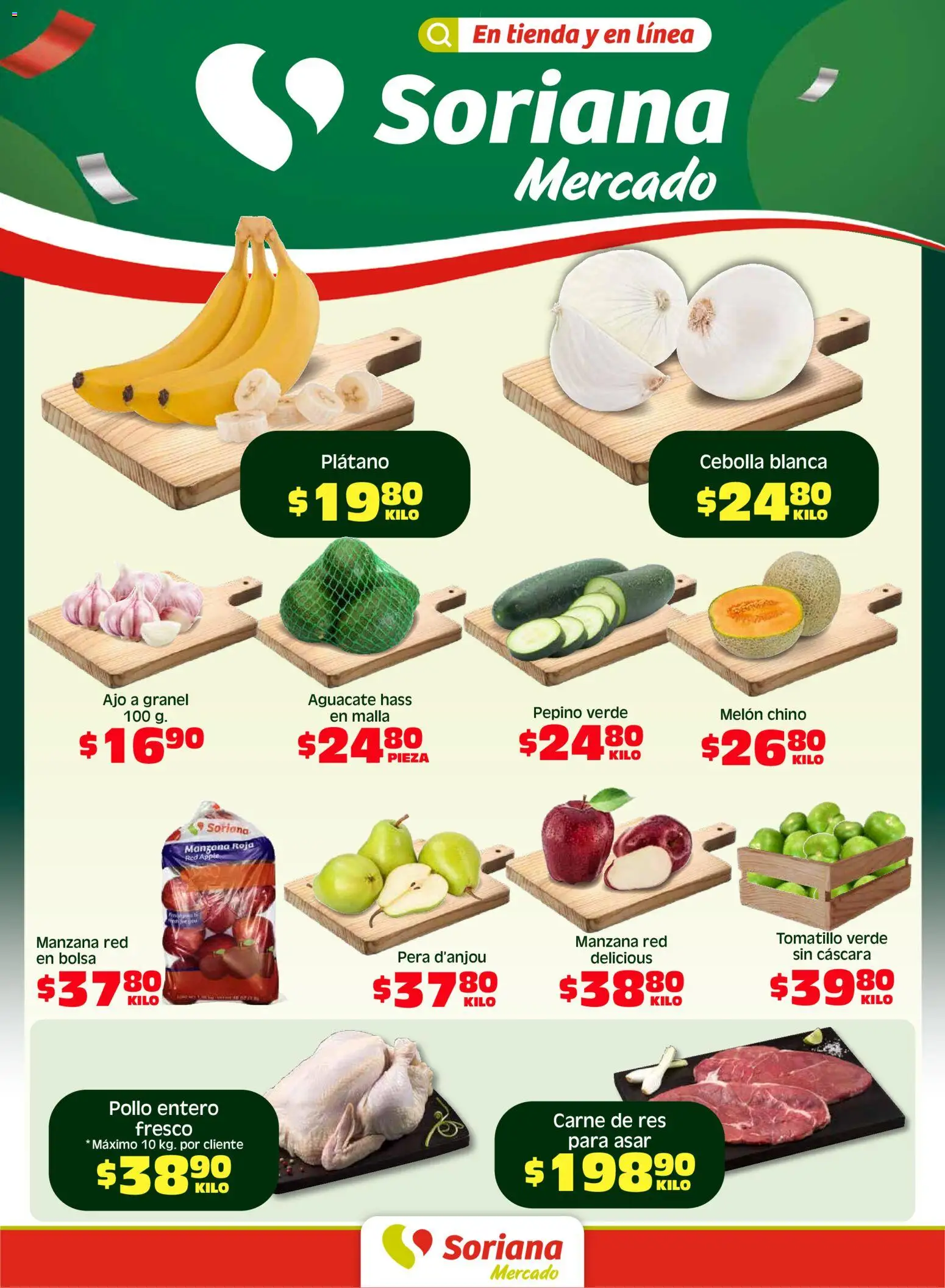 Nuevas ofertas de Soriana válidas en toda la República Mexicana desde el 01.05.2026. ¡Encuentra las mejores ofertas en Soriana Fin de Semana Mercado: Coah, Chih y Dur! | Página: 1 | Productos: Bolsa, Ajo, Manzana, Aguacate