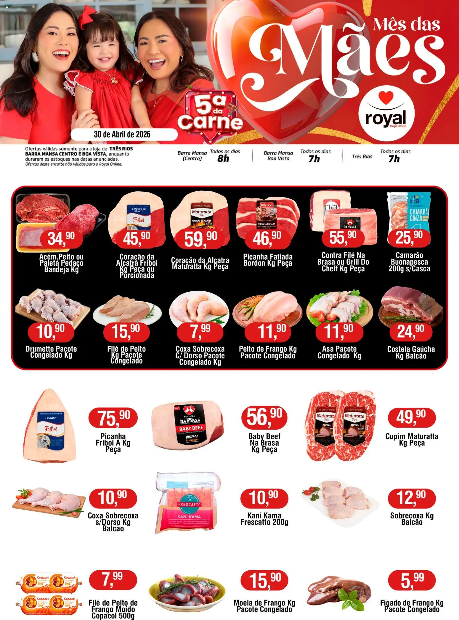 Royal Supermercados Folheto - válido de 30.04.2026 | Página: 1 | Produtos: Grill, Alcatra, Contra filé, Bandeja