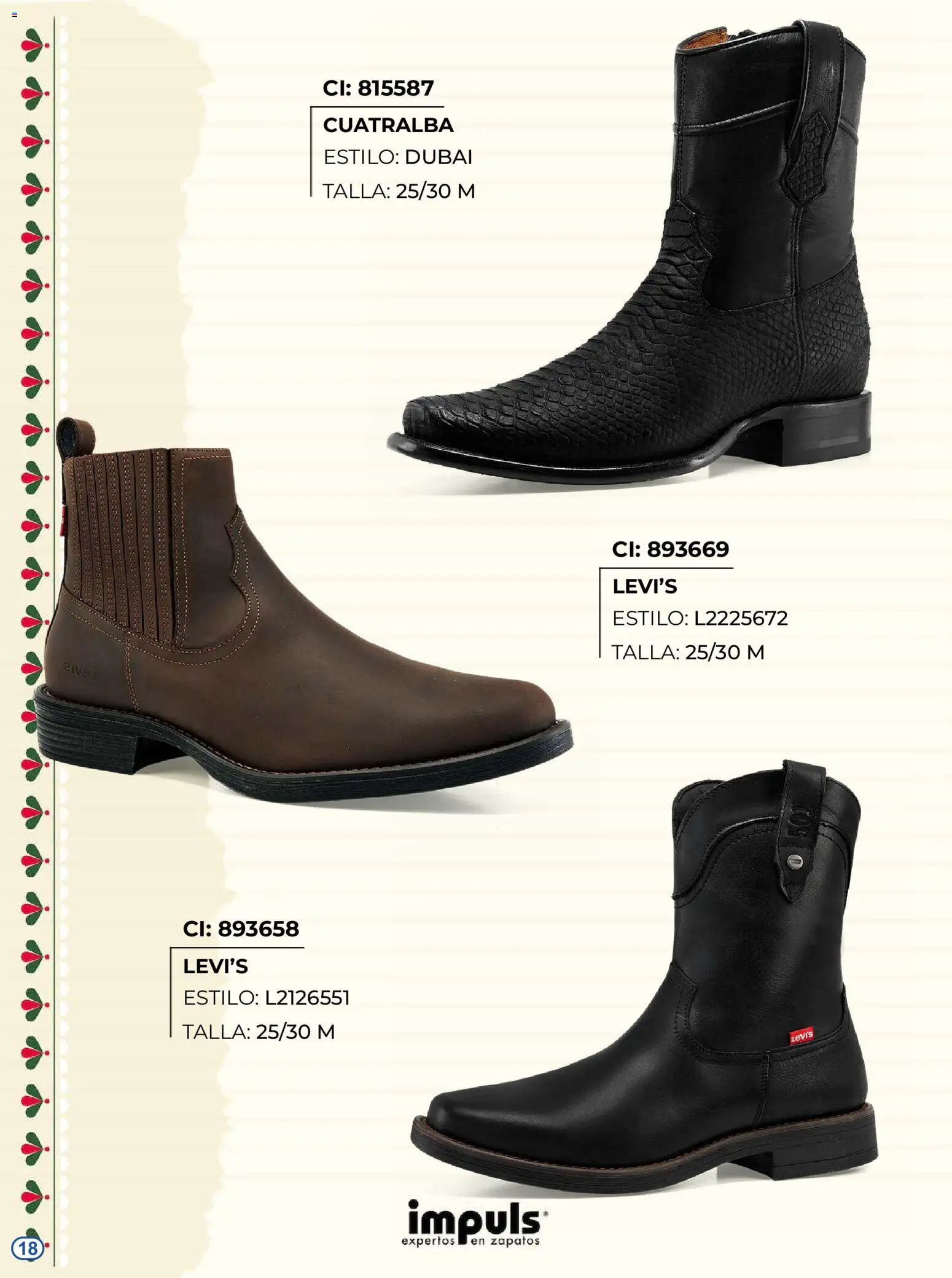 Nuevas ofertas de Impuls válidas en toda la República Mexicana desde el 27/08/2026. ¡Encuentra las mejores ofertas en Impuls catálogo Botas! | Página: 18 | Productos: Zapatos