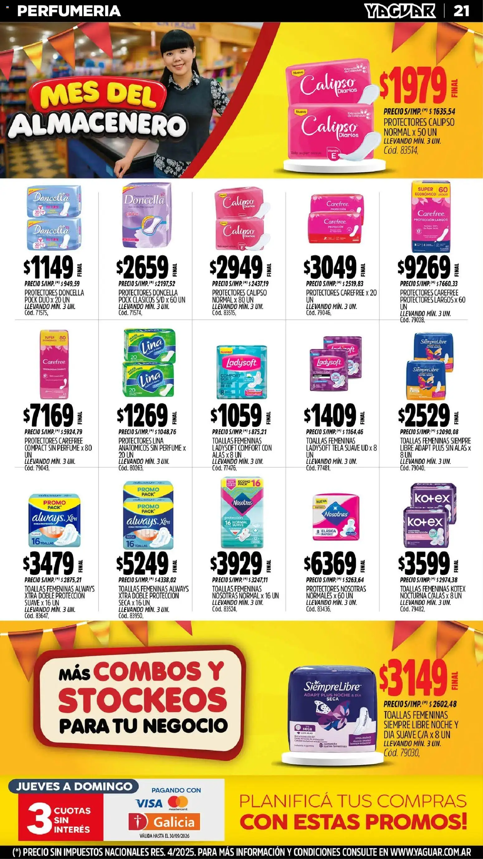 Yaguar - Oferta Semanal Mar del Plata │ válido desde el 31/08/2026 | Página: 21 | Productos: Toallas, Perfume, Diarios, Huevos