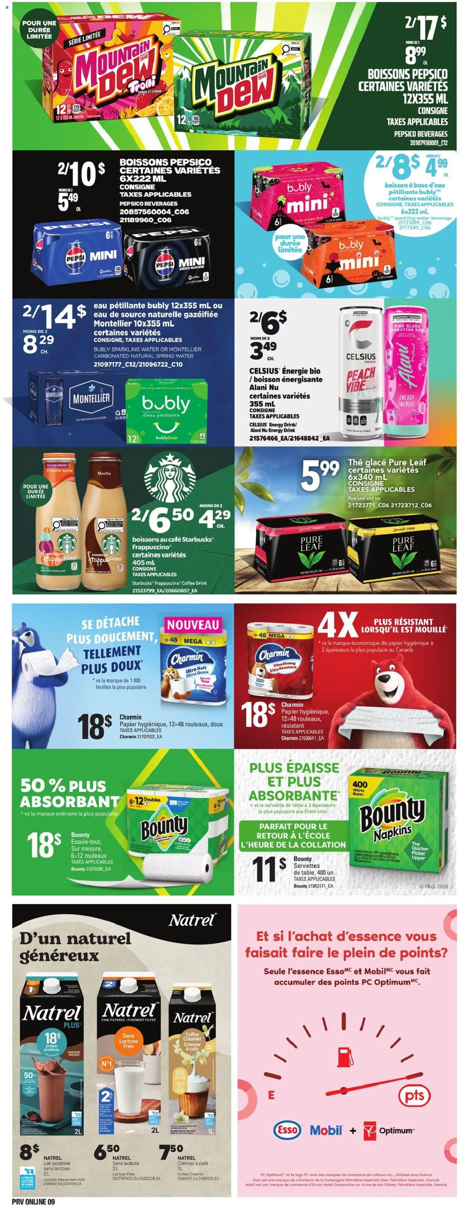 Provigo flyer valid from Sep 17, 2026 | Page: 12 | Products: PC, Energy drink, Table, Coffee