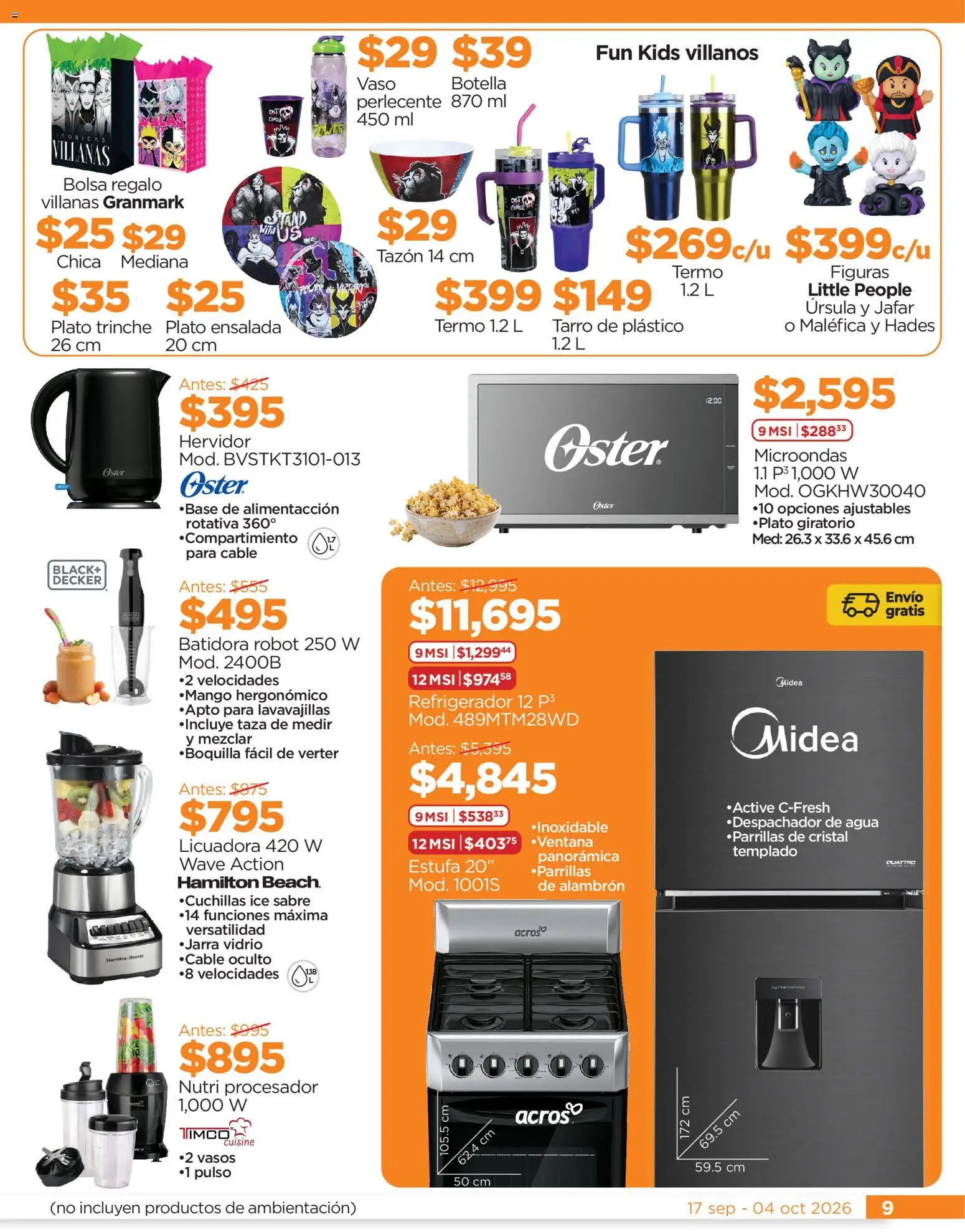 Nuevas ofertas de Chedraui válidas en toda la República Mexicana desde el 17/09/2026. ¡Encuentra las mejores ofertas en Chedraui folleto Cuida lo que más amas! | Página: 9 | Productos: Licuadora, Microondas, Lavavajillas, Hervidor