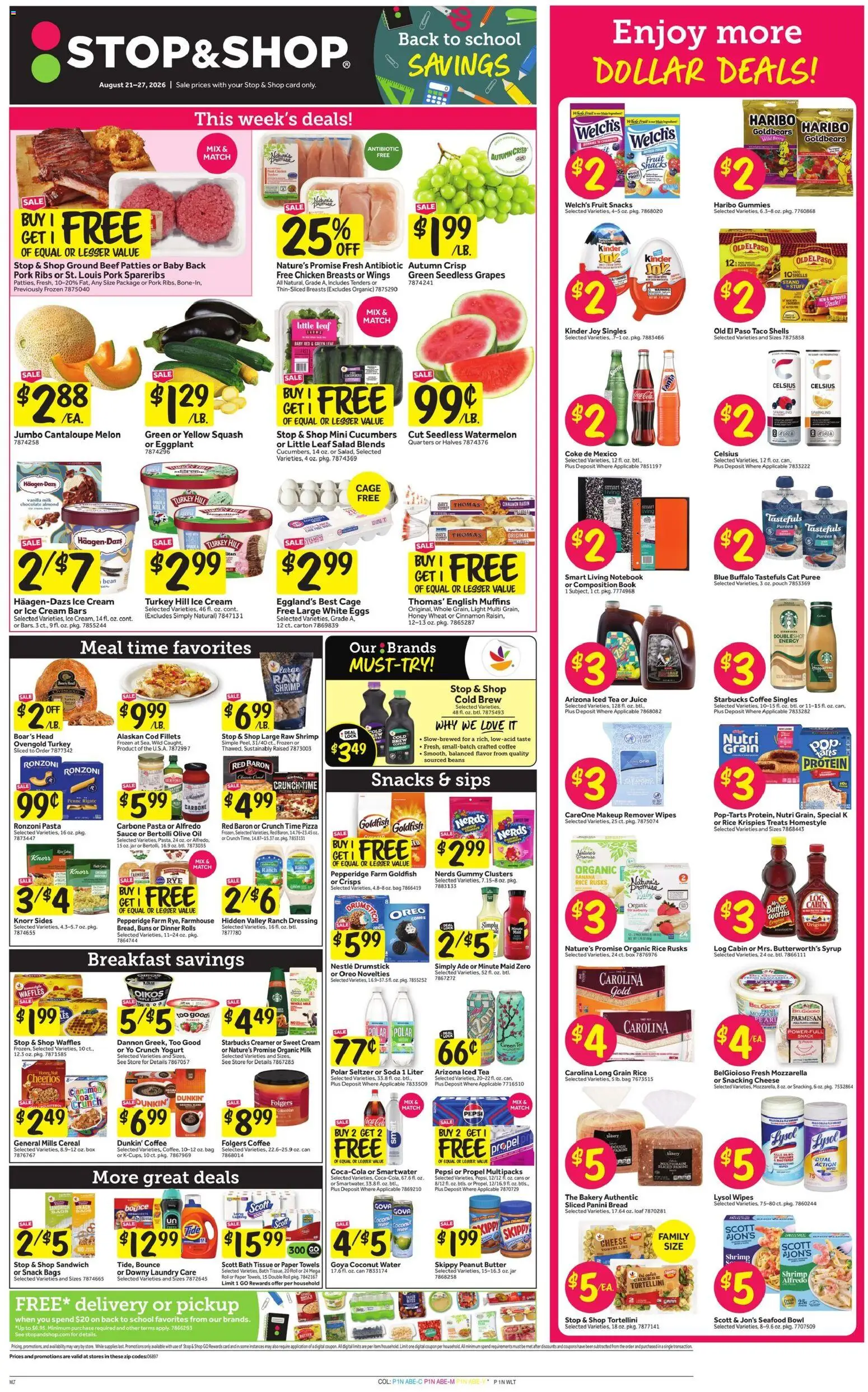 Stop & Shop Weekly Circular - CT - valid from 08/21/2026 | Page: 1 | Products: Shrimp, Tea, Watermelon, Ice