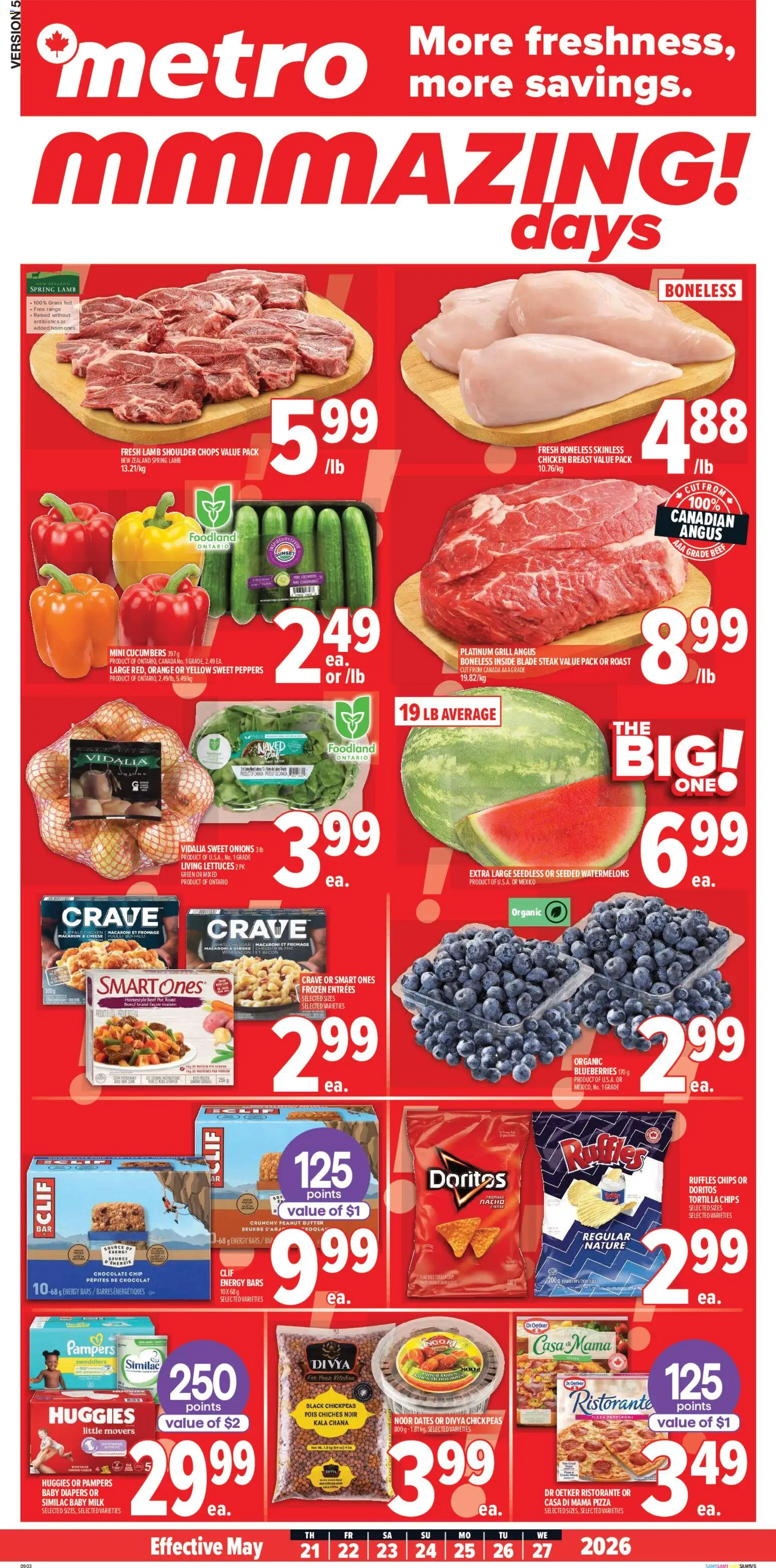 Metro flyer valid from 21.05.2026 | Page: 2 | Products: Chips, Butter, Cheese, Pizza