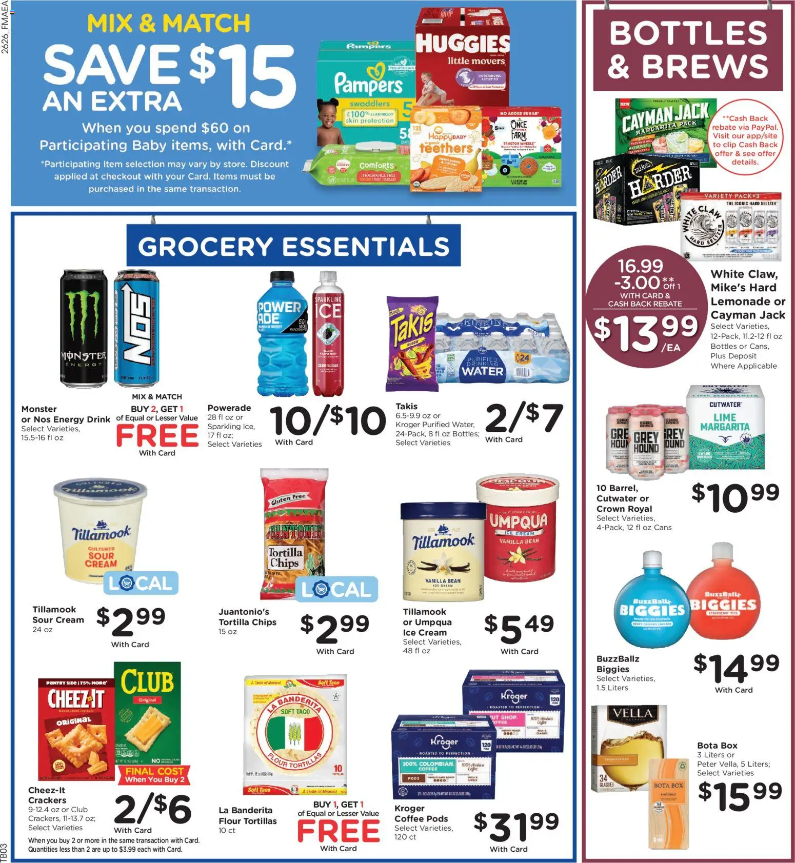 Fred Meyer Weekly Ad - valid from 07/29/2026 | Page: 9 | Products: Chips, Sugar, Glasses, 2人掛けソファ
