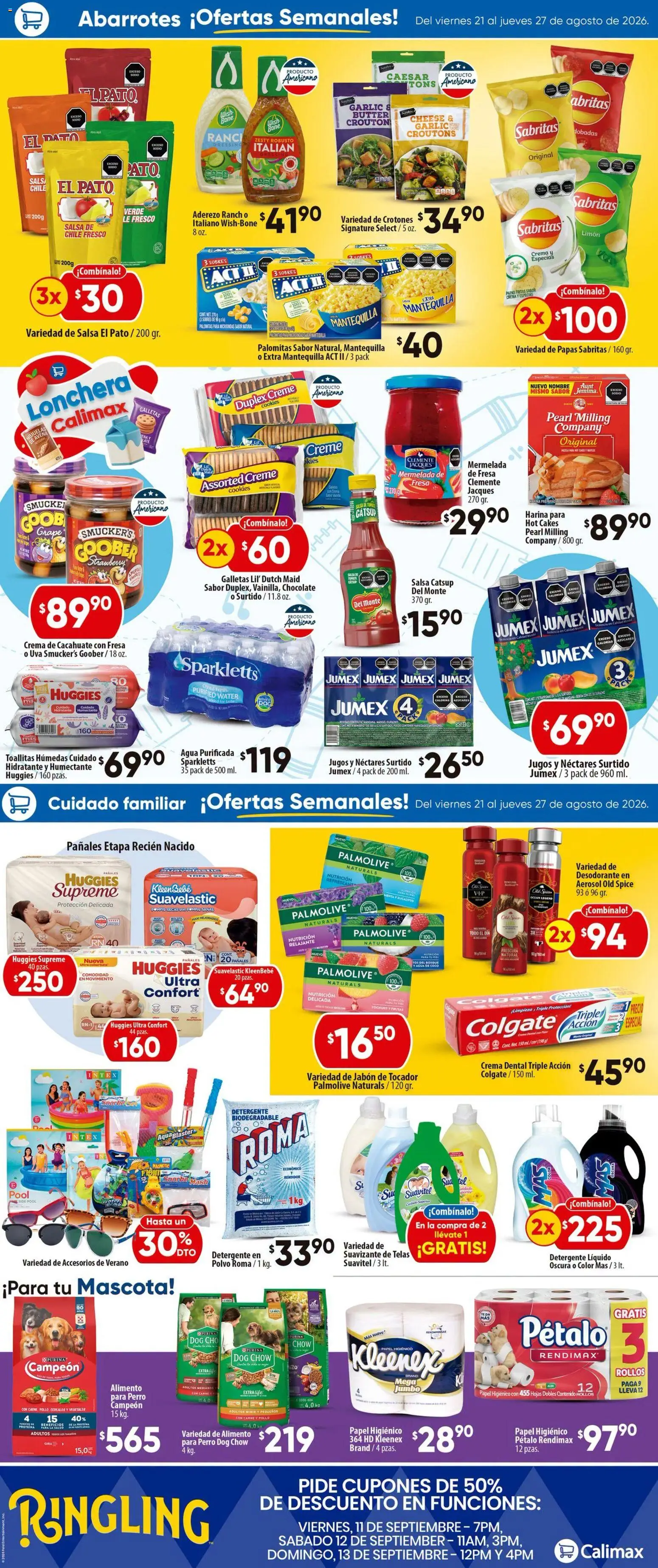 Nuevas ofertas de Calimax válidas en toda la República Mexicana desde el 21/08/2026. ¡Encuentra las mejores ofertas en Calimax folleto Rosarito! | Página: 2 | Productos: Crema, Agua, Suavizante, Pañales
