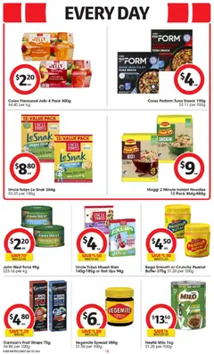 Preview of Coles catalogue - valid from 08/07/2026 | Page: 18 | Products: Butter, Tuna, Peach, Vegemite