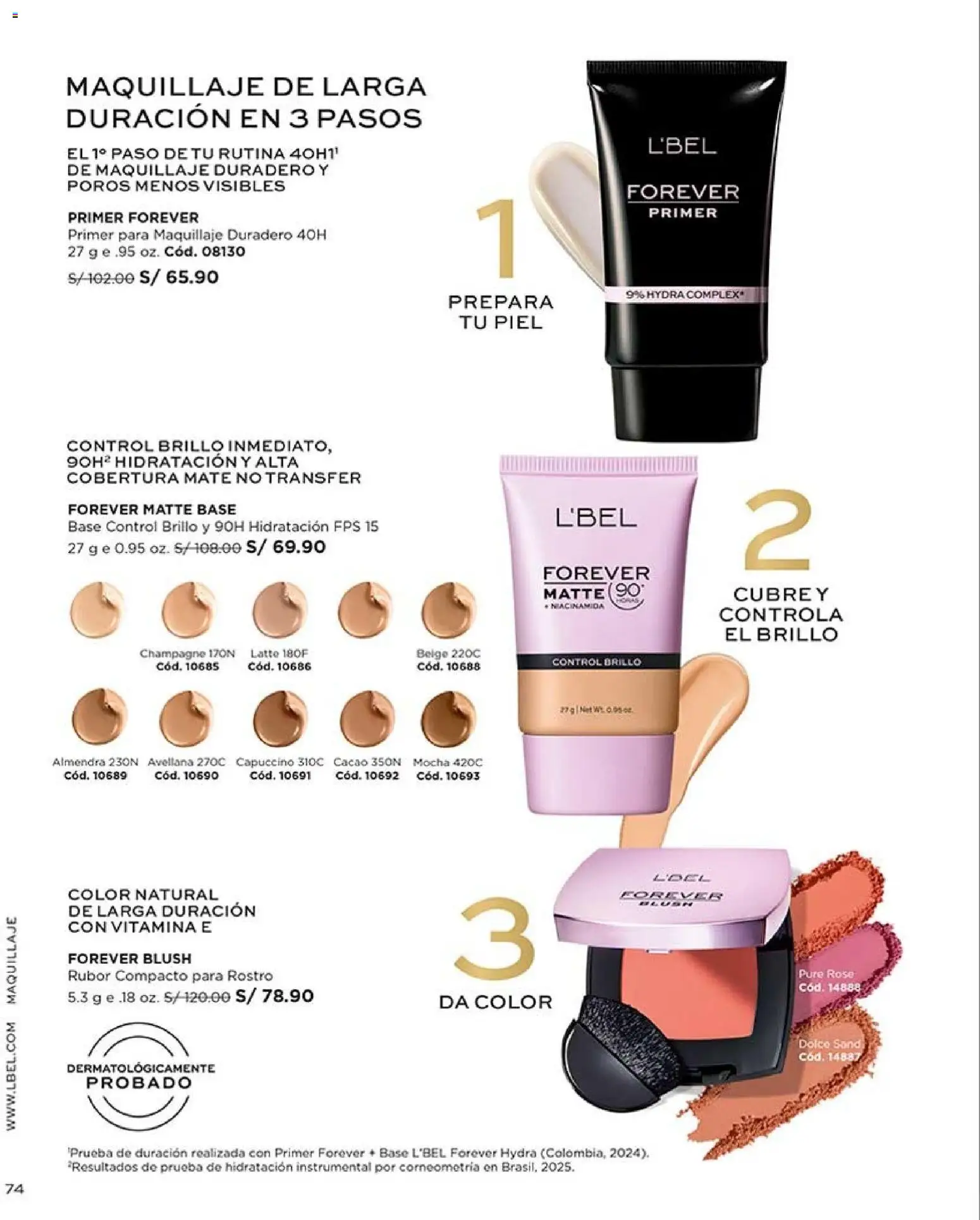 Catálogo L'Bel válido desde 22/08/2026 | Página: 74 | Productos: Cacao, Puré, Maquillaje, Rubor
