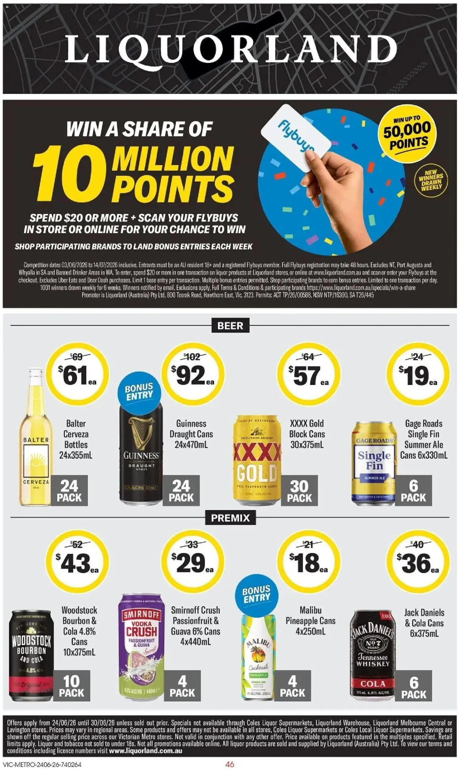 Coles catalogue - valid from 24/06/2026 | Page: 46 | Products: Door, Beer, Passionfruit, Vodka