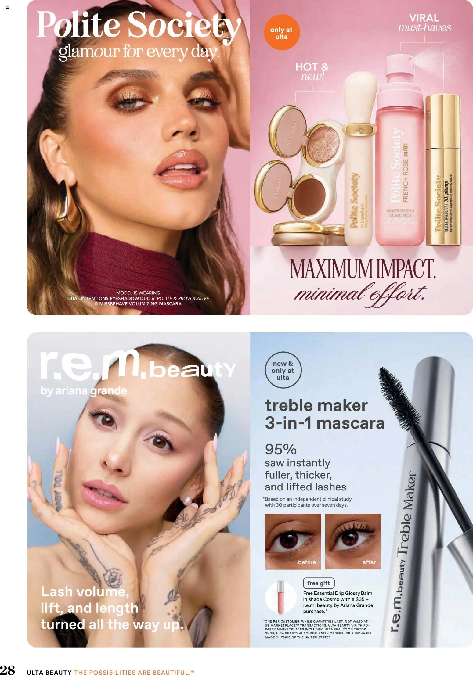 Ulta Beauty Weekly Ad - valid from 08/28/2026 | Page: 28 | Products: Saw, Mascara, Eyeshadow, Milk
