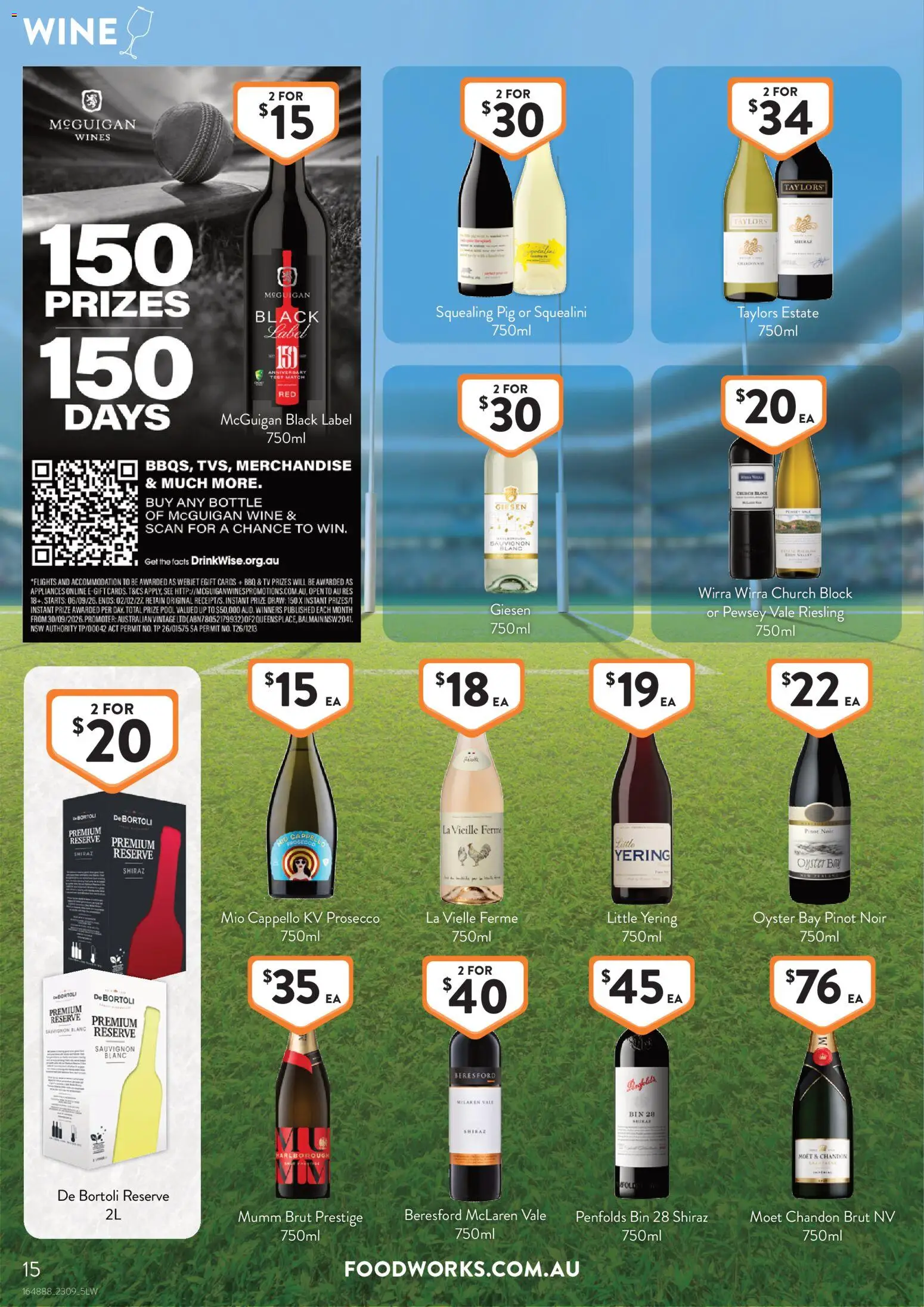 Foodworks catalogue - valid from 16/09/2026 | Page: 15 | Products: Wine, Prosecco, Moët, Tv
