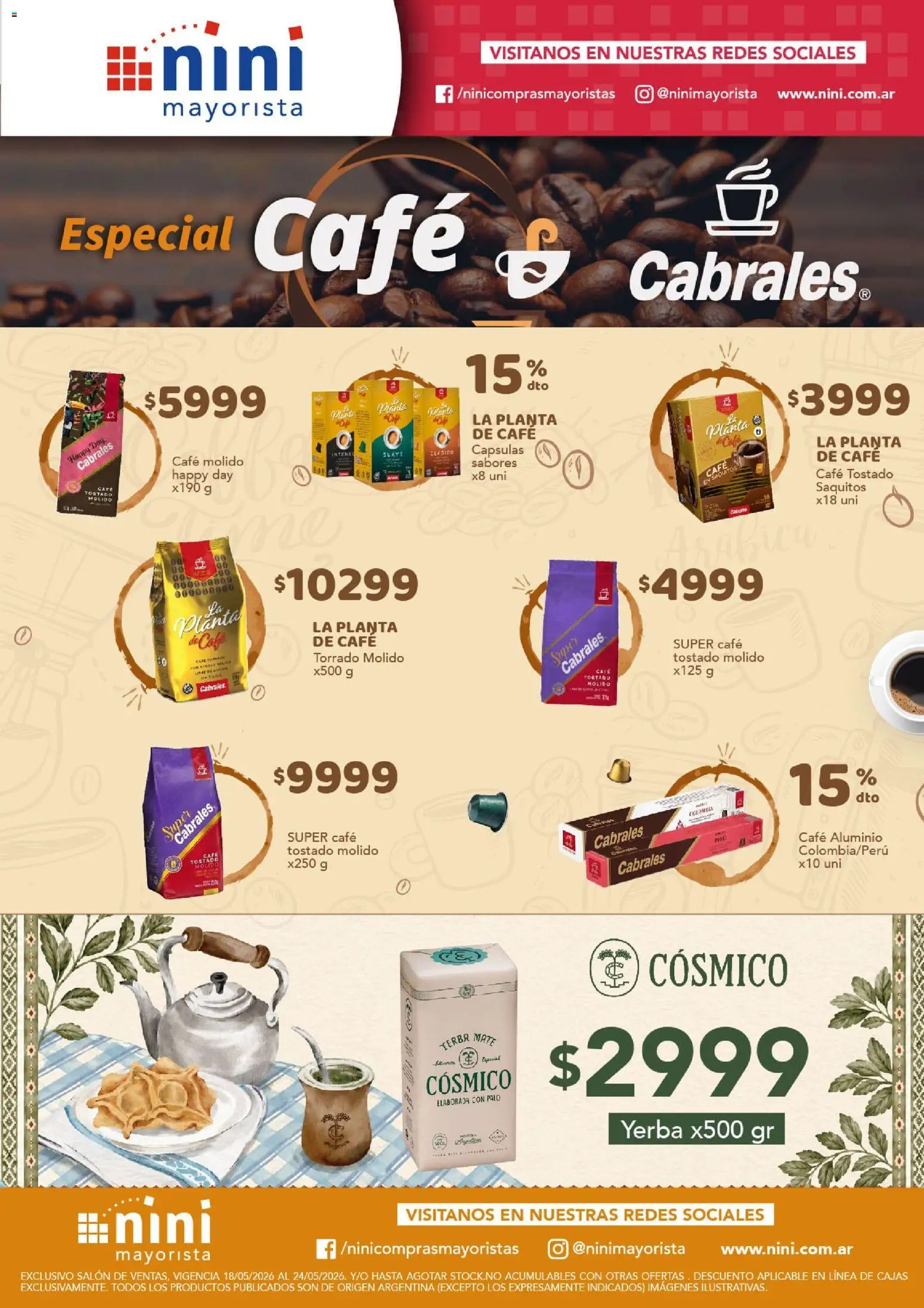 NINI Mayorista ofertas │ válido desde el 18.05.2026 | Página: 30 | Productos: Mate, Yerba, Café, Planta