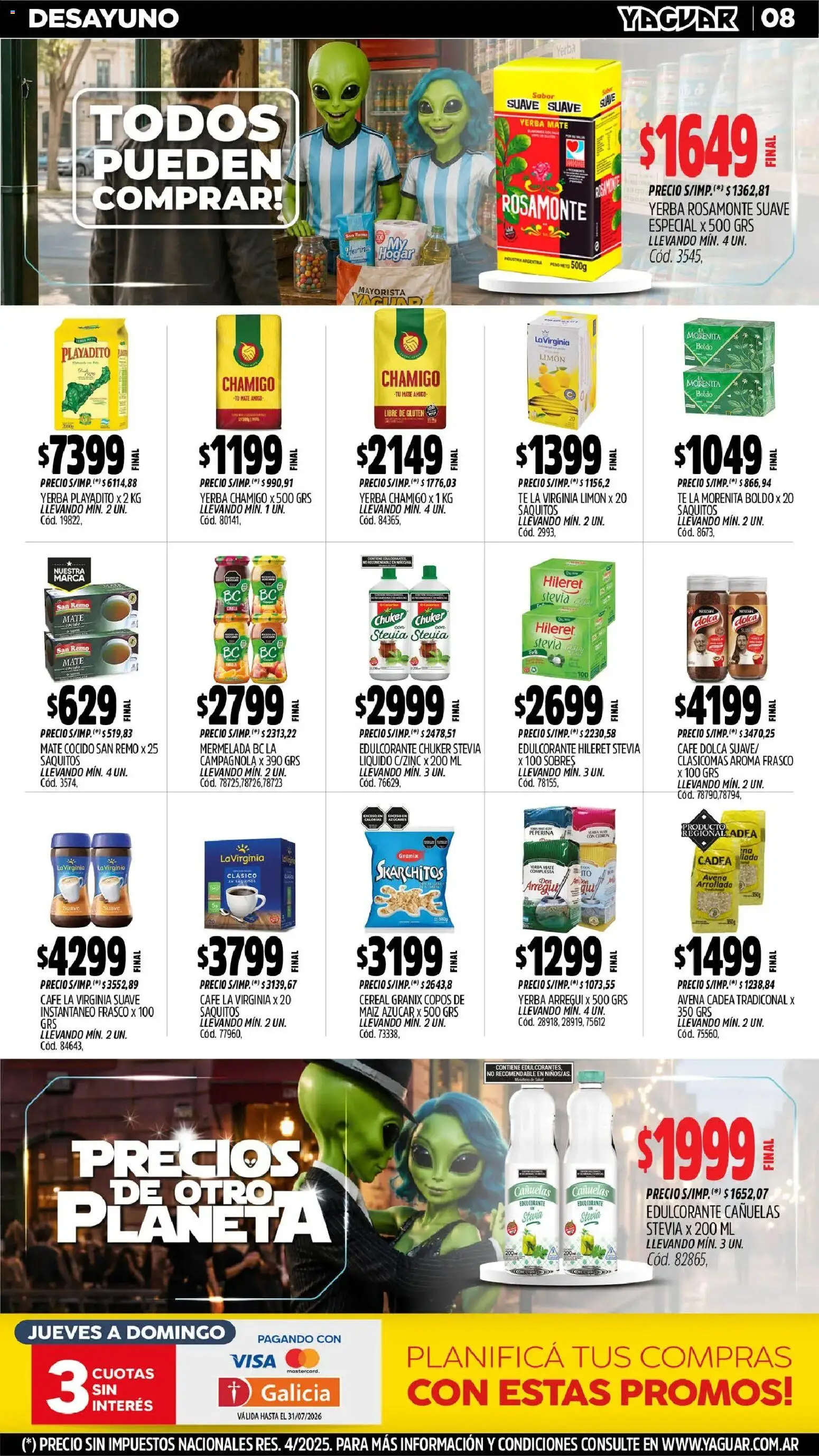Yaguar - Oferta Semanal San Juan │ válido desde el 29/06/2026 | Página: 9 | Productos: Mate, Maiz, Avena, Café
