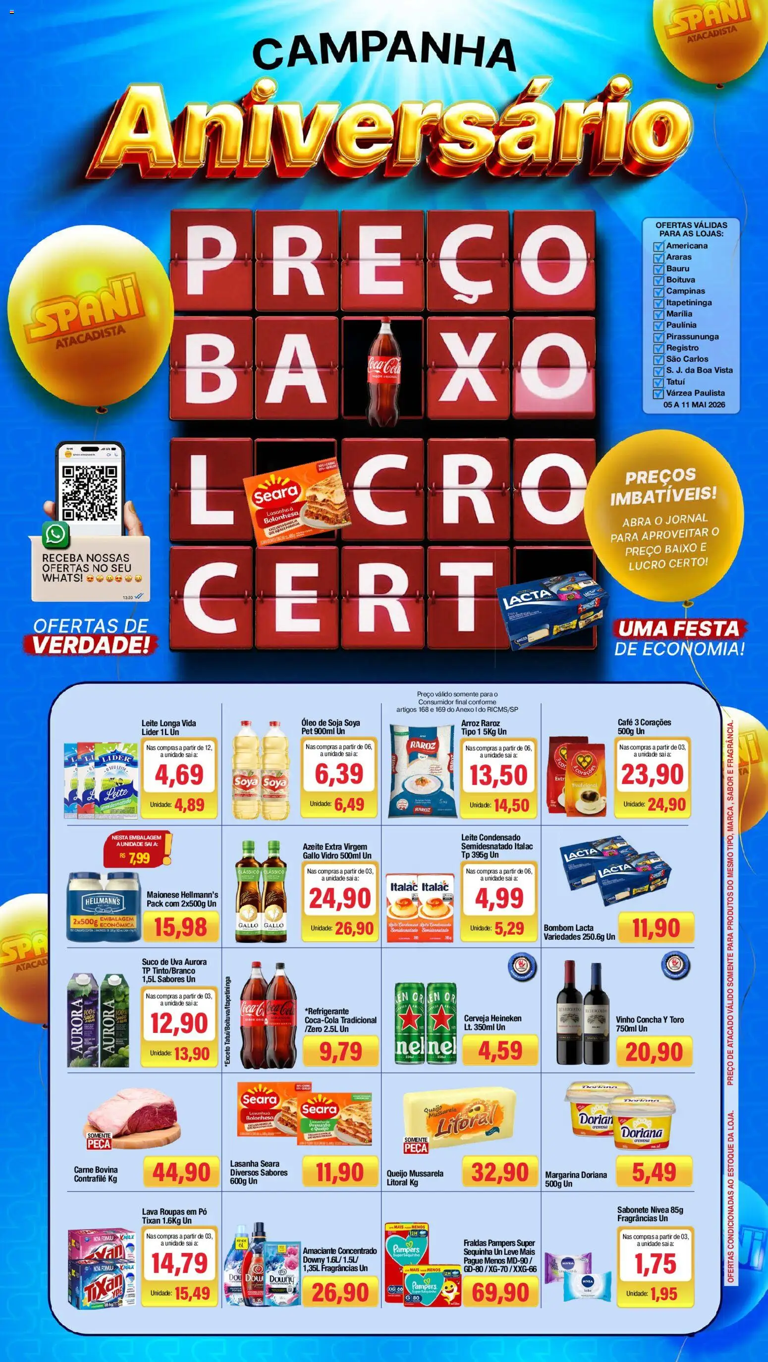Spani Atacadista Folheto - válido de 05.05.2026 | Página: 1 | Produtos: Cerveja, Roupas, Heineken, Fraldas