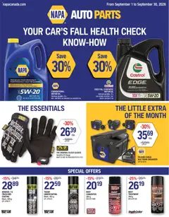 Preview of NAPA Auto Parts weekly flyer from shop NAPA Auto Parts valid from Sep 1, 2026