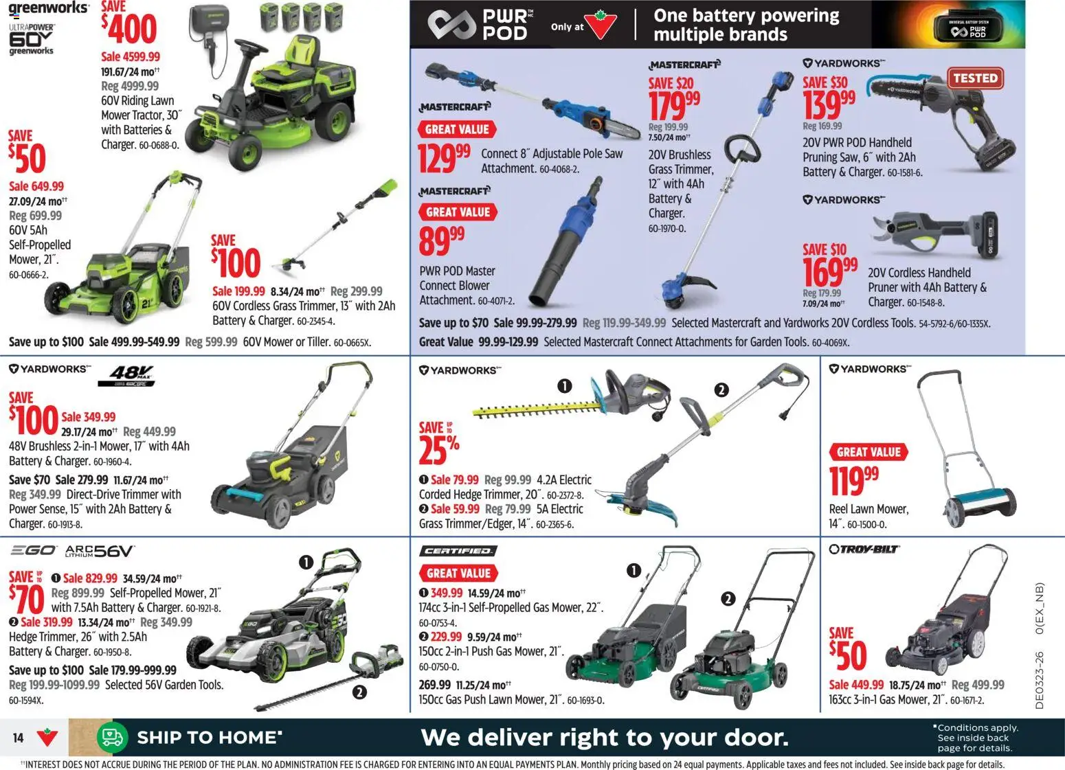 Canadian Tire flyer valid from 04.06.2026 | Page: 14 | Products: Mower, Battery