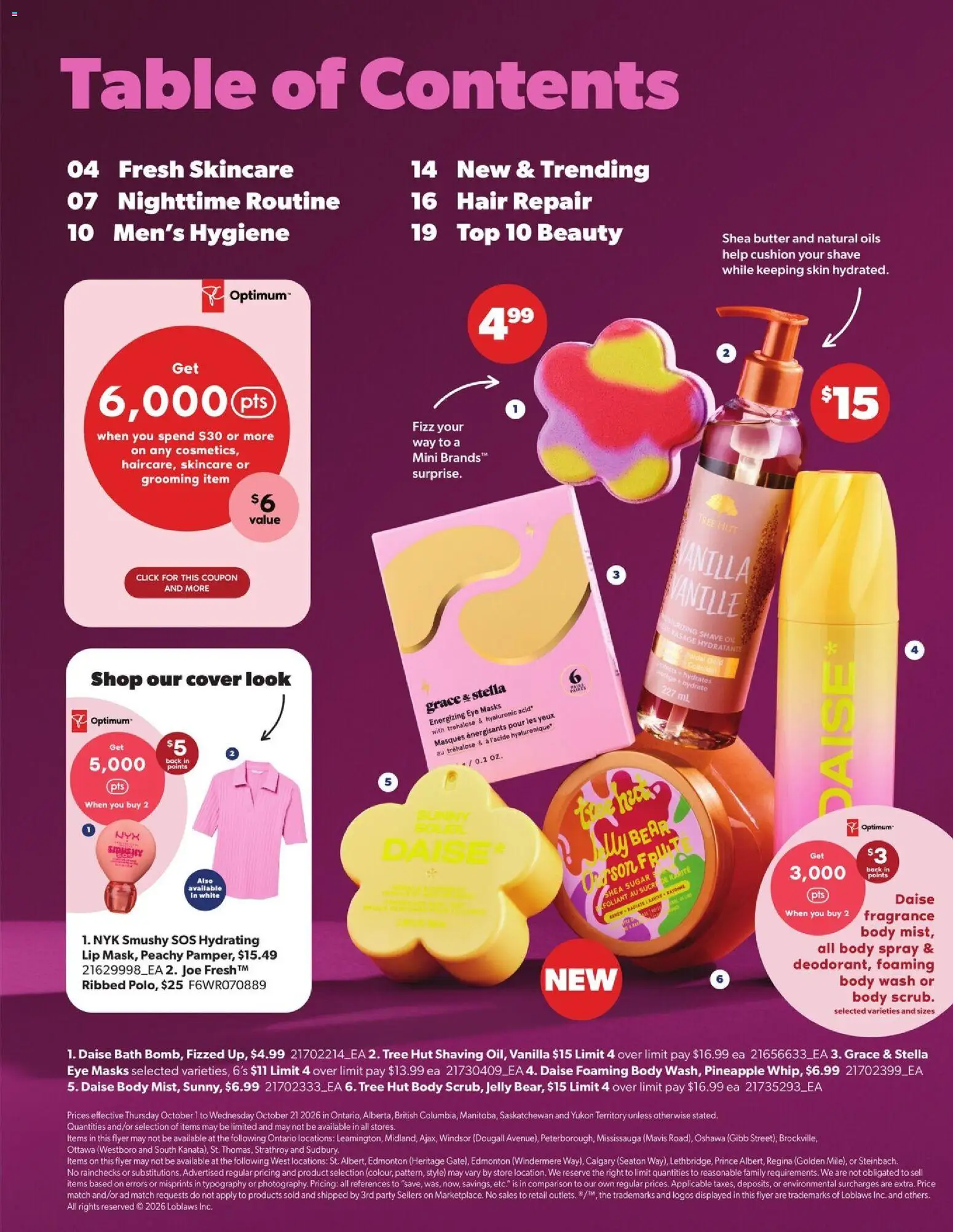 Real Canadian Superstore flyer valid from Oct 1, 2026 | Page: 2 | Products: Pineapple, Sugar, Fragrance, Body wash