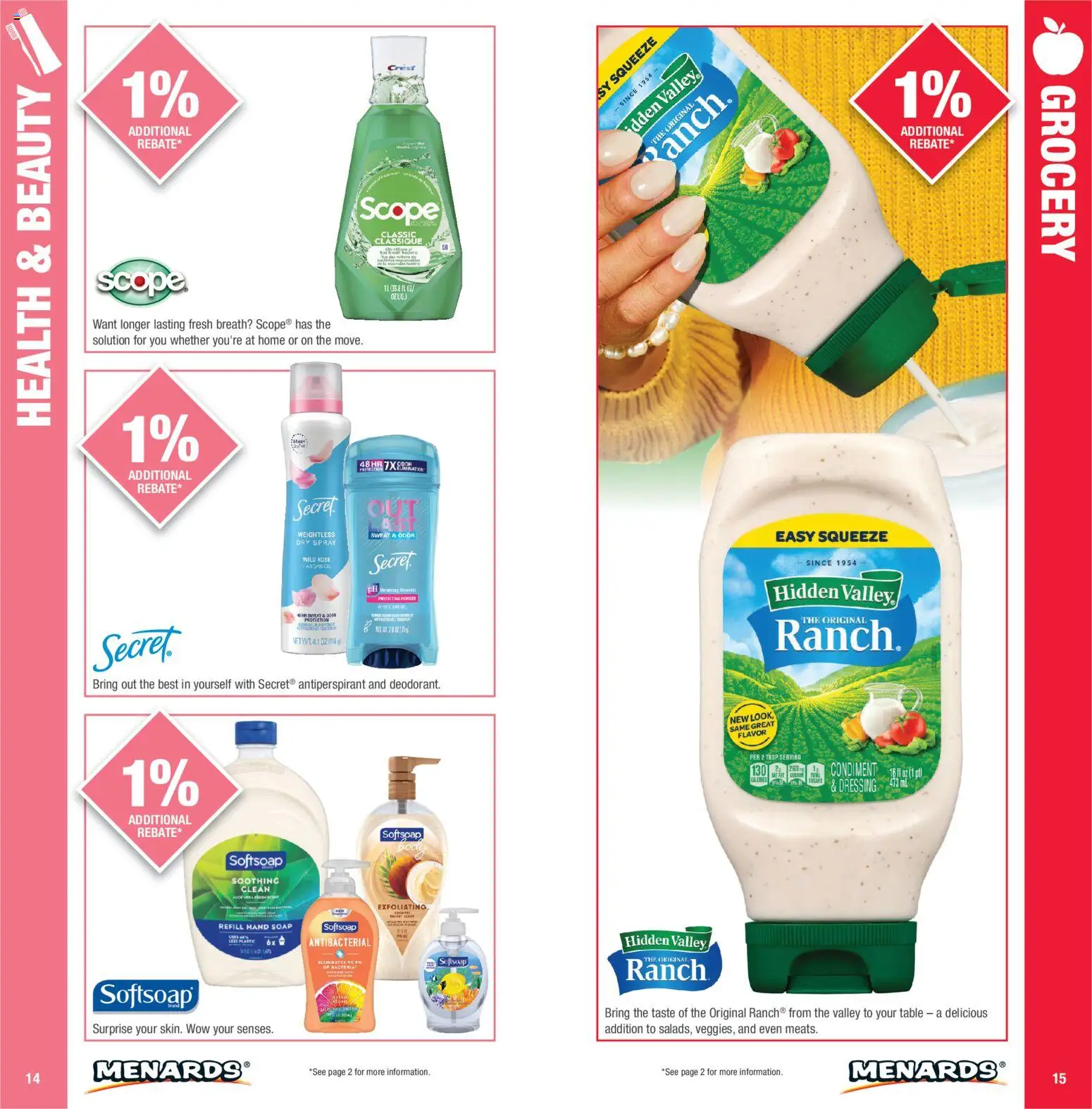 Menards Big Rewards Catalog - valid from 01/01/2026 | Page: 8 | Products: Table, Soap, Antiperspirant, Dressing