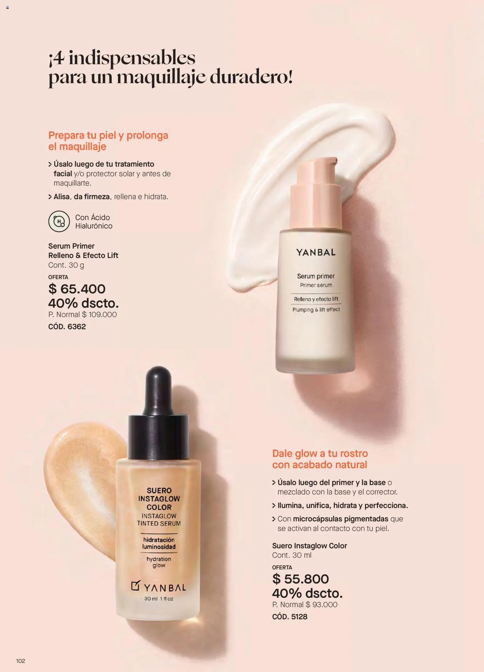 Yanbal revista - valida desde el 23.05.2026 | Página: 102 | Productos: Serum, Maquillaje, Protector solar