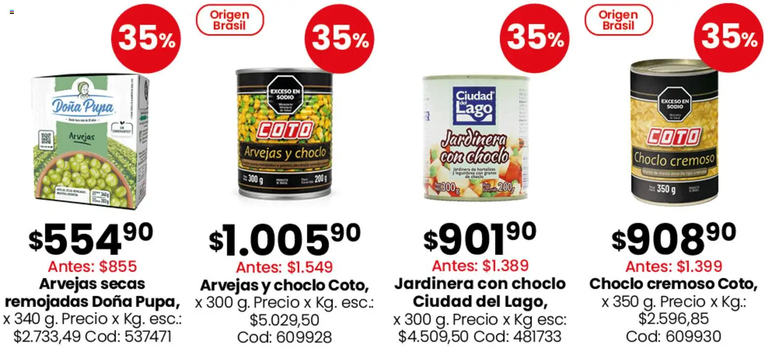 Coto -  Almacén y bebidas │ válido desde el 28/09/2026 | Página: 6 | Productos: Legumbres, Choclo, Arvejas