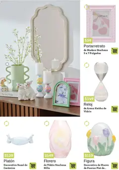 Vista previa de Coppel catálogo Primavera Verano, nuevo folleto de la tienda, válido en México a partir del 01/03/2026 | Página: 36 | Productos: Portarretrato, Huevo, Florero, Reloj