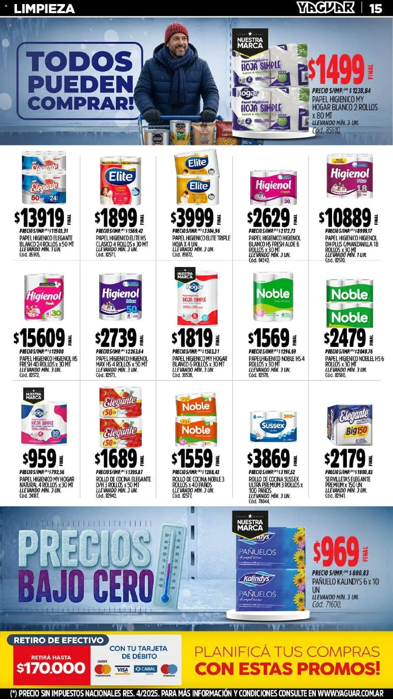 Yaguar - Oferta Semanal Santa Fé │ válido desde el 20/07/2026 | Página: 15 | Productos: Papel higiénico, Pañuelo, Cocina, Huevo