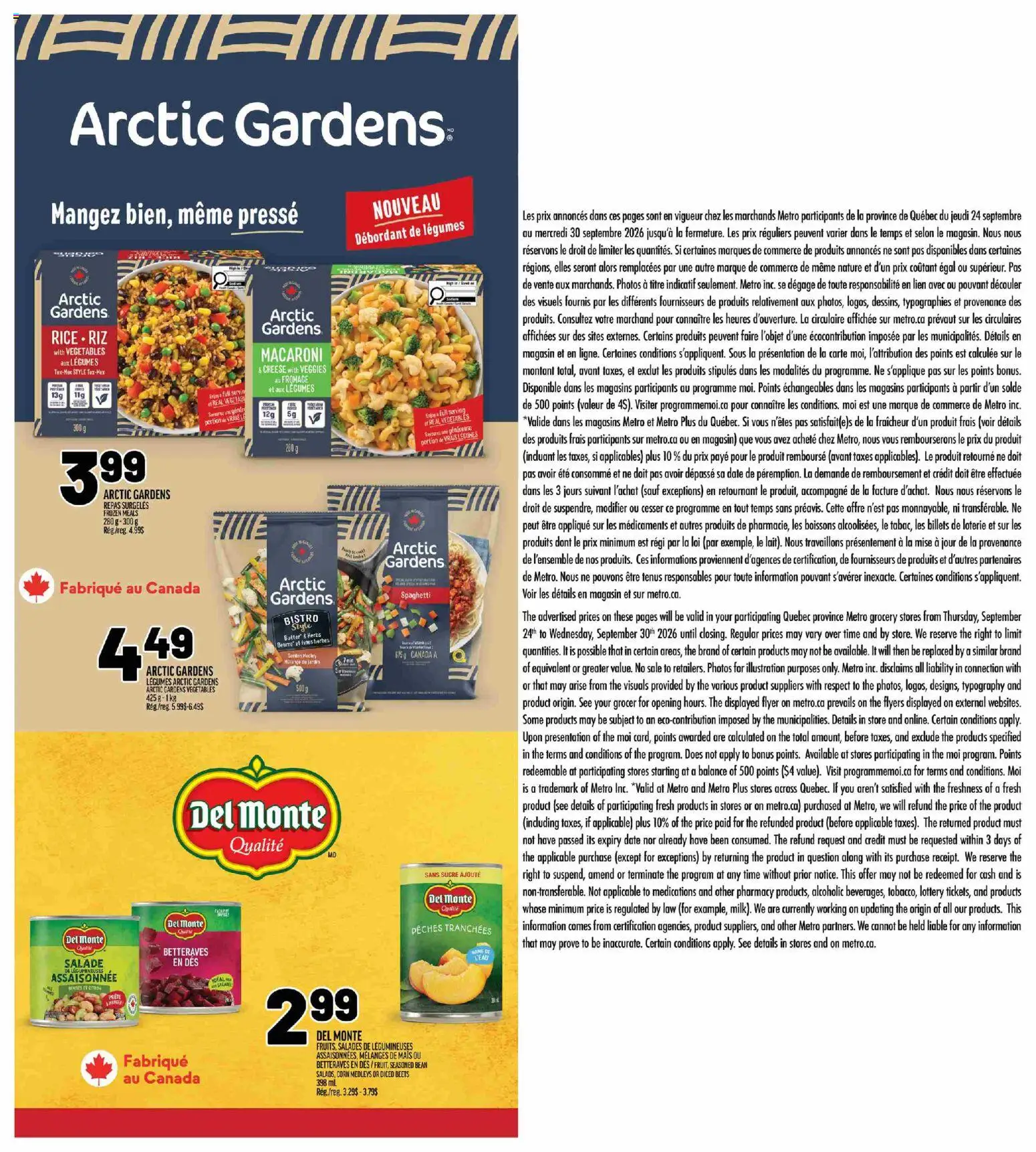 Metro flyer valid from Sep 24, 2026 | Page: 24 | Products: Spaghetti, Vegetables, Legumes, Butter