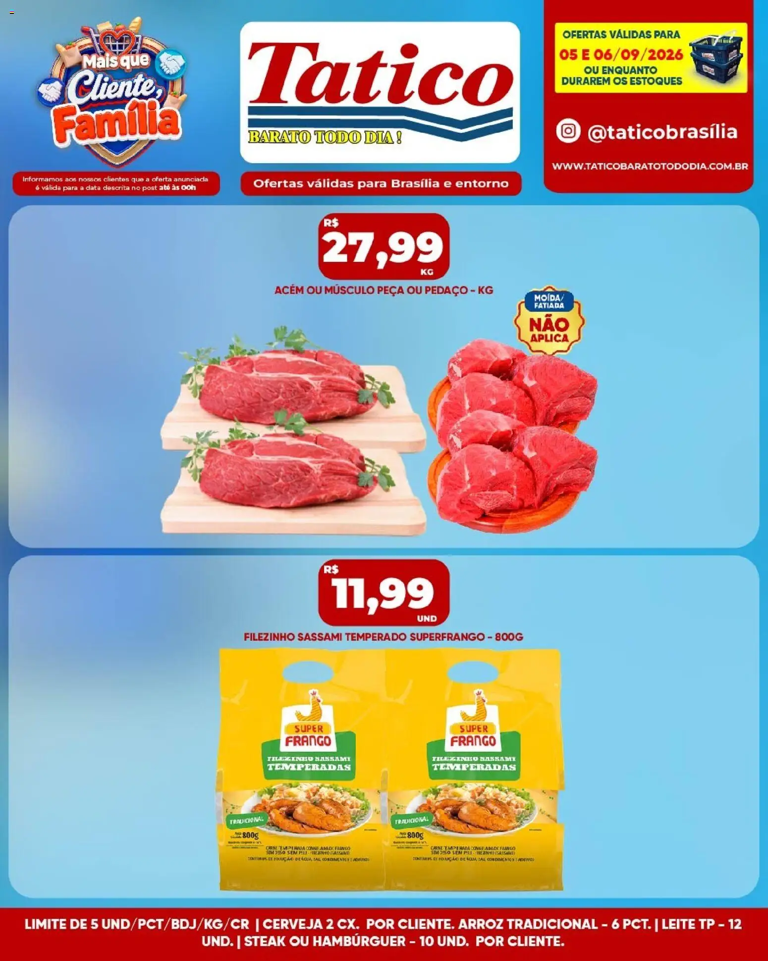 Tatico Folheto - válido de 05/09/2026 | Página: 11 | Produtos: Cerveja, Carne, Hambúrguer, Frango