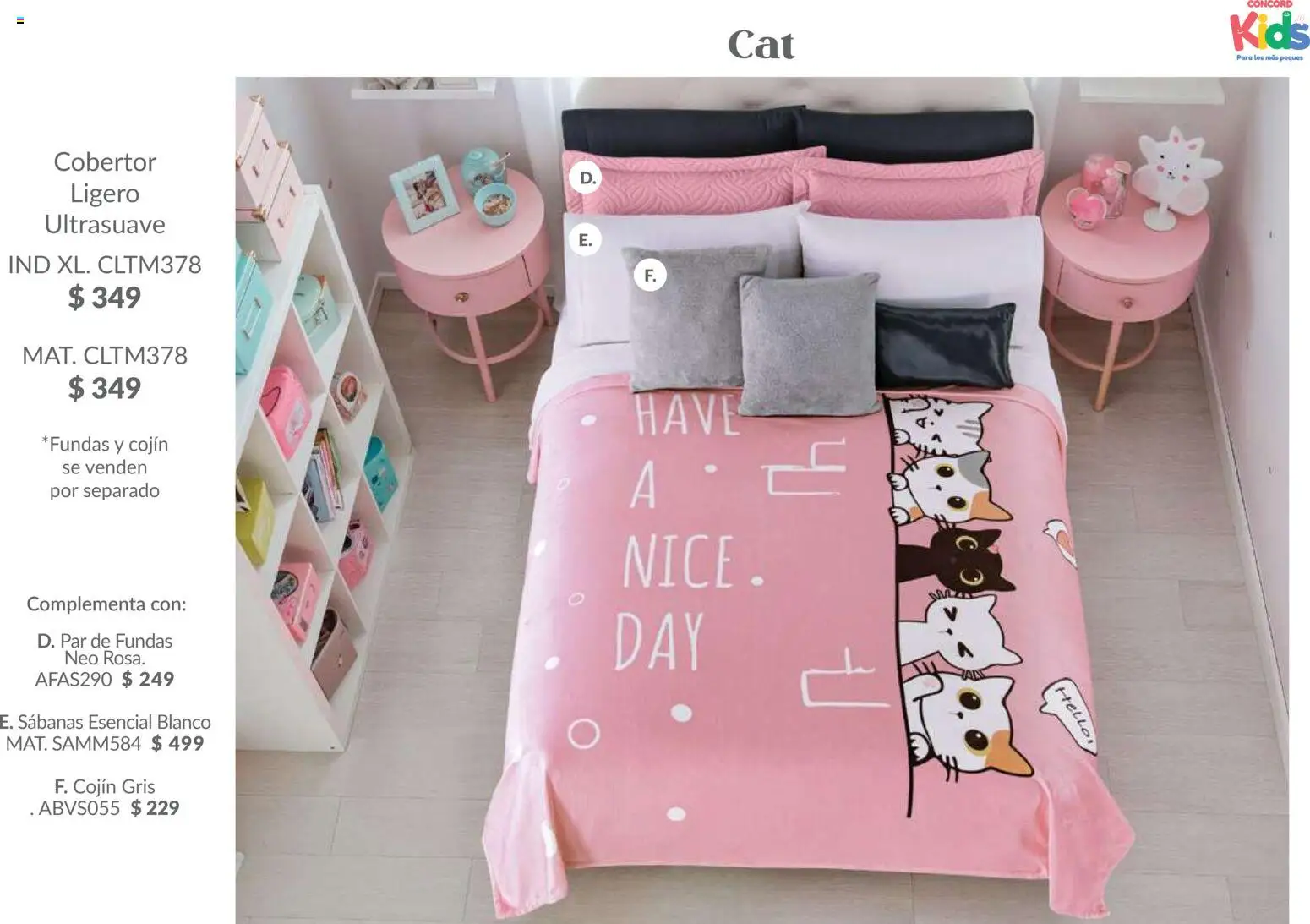 Nuevas ofertas de Colchas Concord válidas en toda la República Mexicana desde el 01/02/2026. ¡Encuentra las mejores ofertas en Colchas Concord catálogo Kids! | Página: 80 | Productos: Cobertor, Sabanas