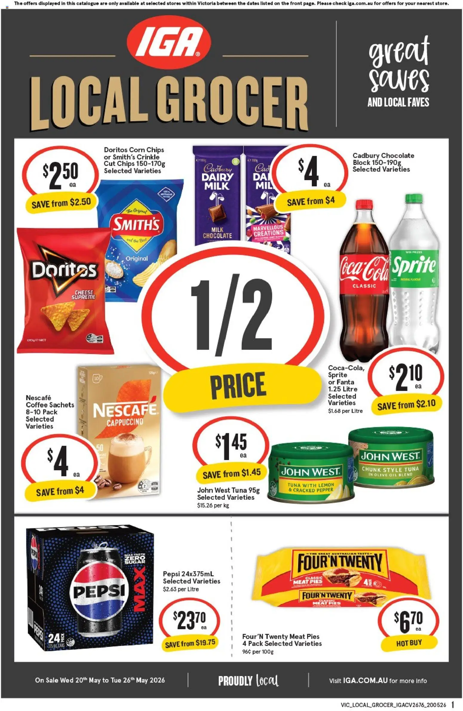 IGA catalogue - valid from 20.05.2026 | Page: 1 | Products: Oil, Meat, Pepper, Nescafe