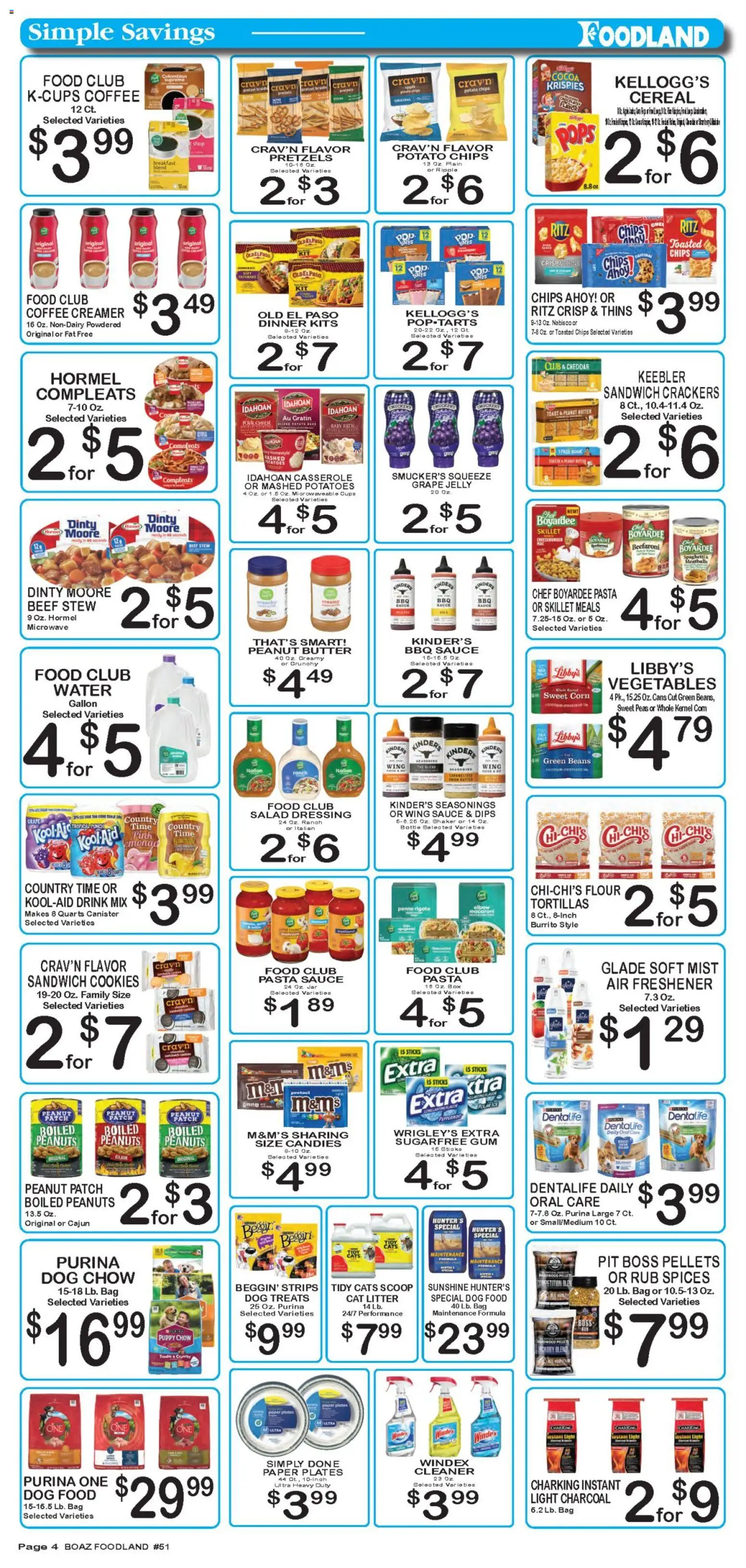 Foodland Weekly Ad - valid from 26.05.2026 | Page: 4 | Products: Dog Food, Cat Litter, Water, Vegetables