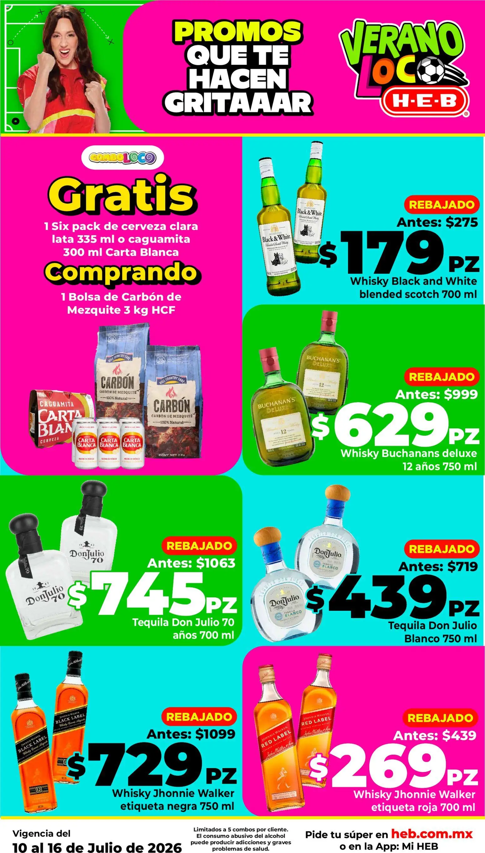 Nuevas ofertas de H-E-B válidas en toda la República Mexicana desde el 10/07/2026. ¡Encuentra las mejores ofertas en H-E-B folleto! | Página: 3 | Productos: Bolsa, Cerveza, Tequila, Té