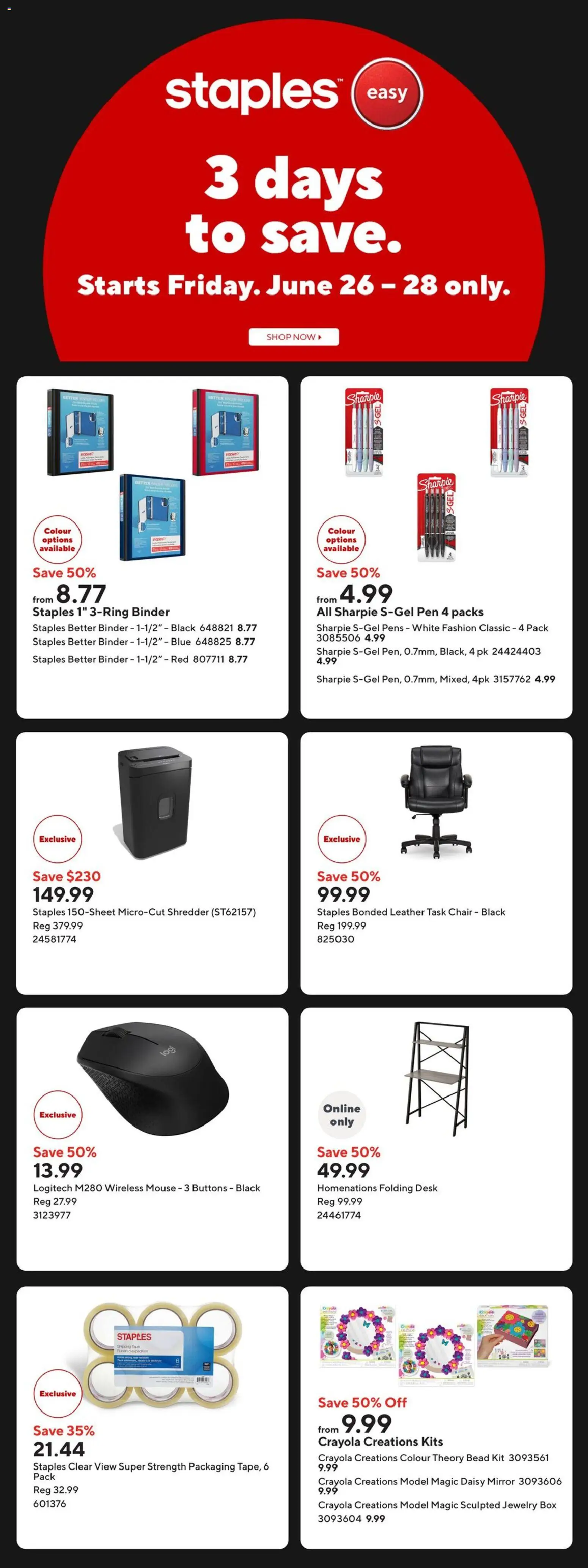 Staples weekly flyer / circulaire from Jun 26, 2026 > weekly specia…