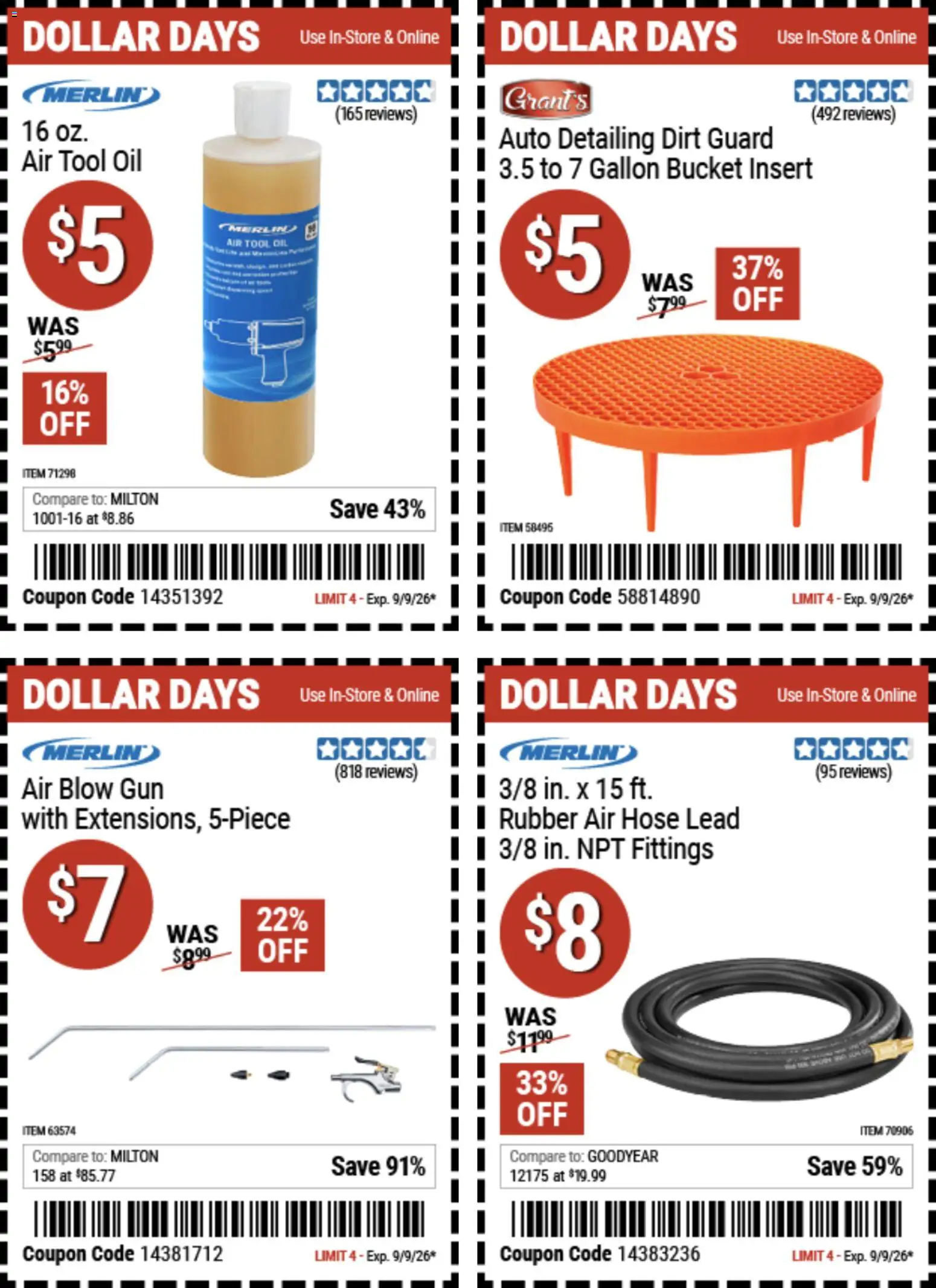 Harbor Freight Dollar Days - valid from 08/27/2026 | Page: 2 | Products: Oil, Gun