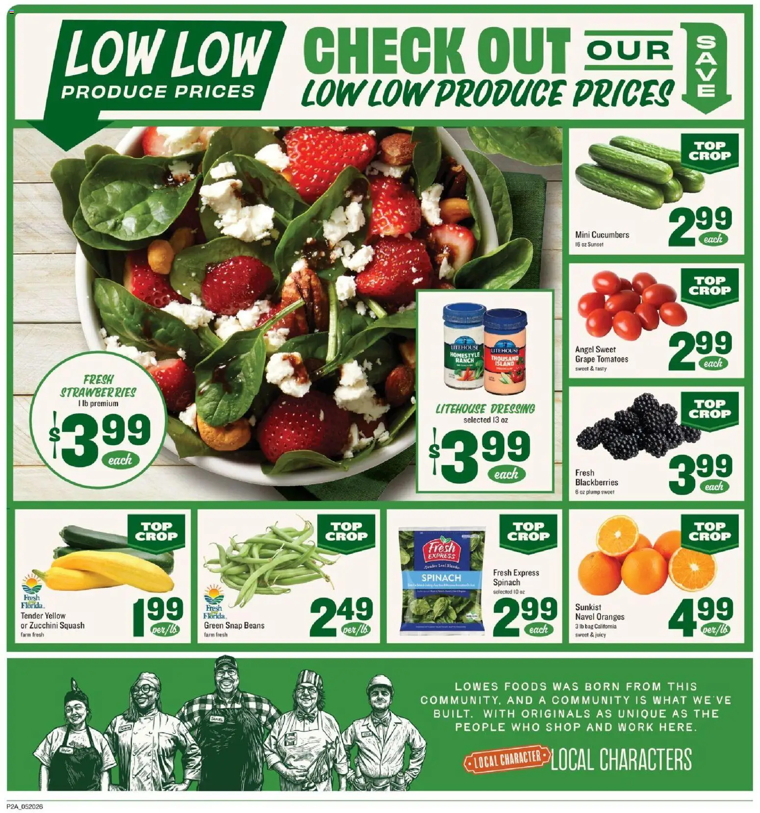 Lowes Foods Weekly Ad - NC - valid from 20.05.2026 | Page: 7 | Products: Squash, Oranges, Cucumbers, Bag