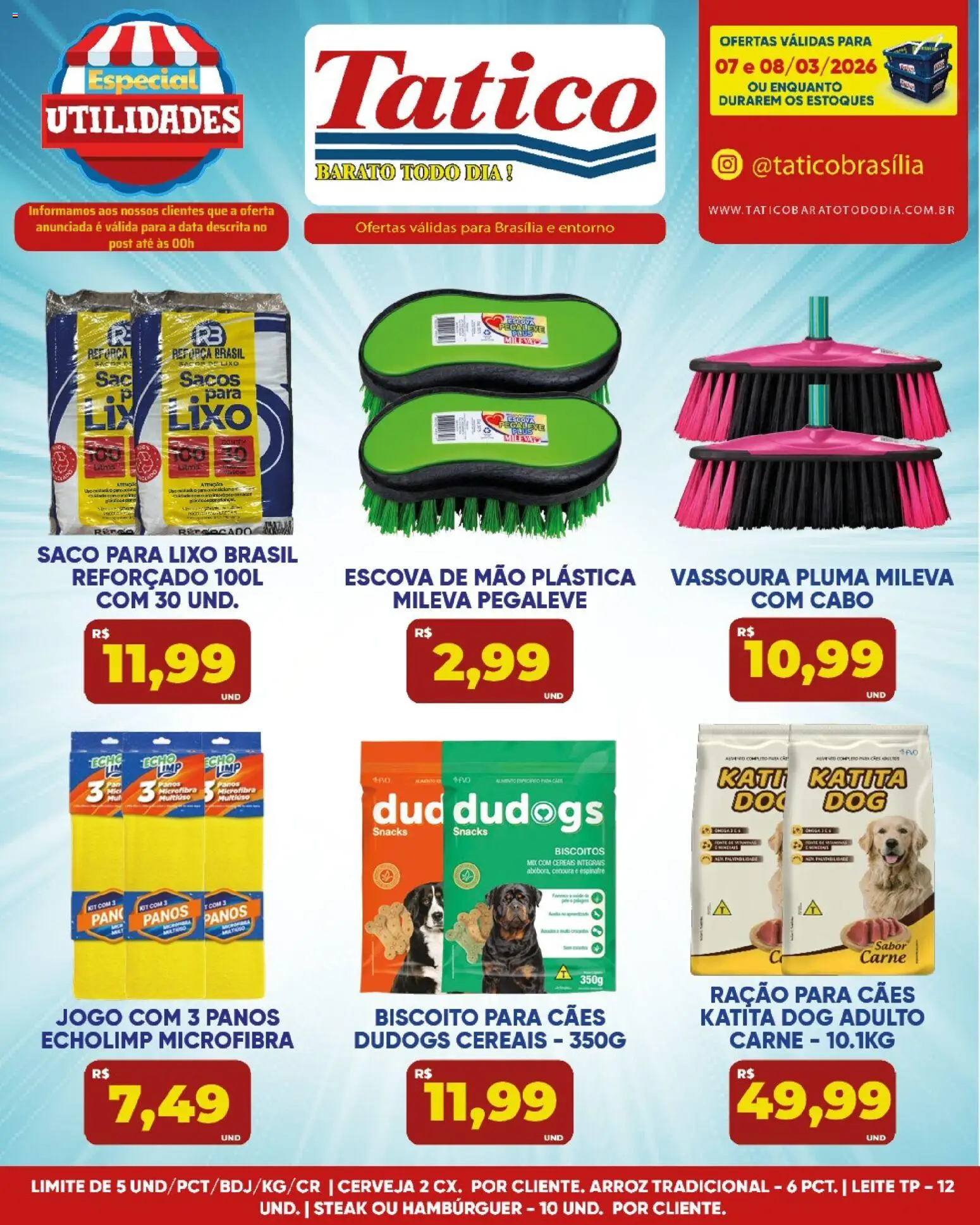 Tatico Folheto - válido de 09.03.2026 | Página: 37 | Produtos: Leite, Cenoura, Hambúrguer, Cabo