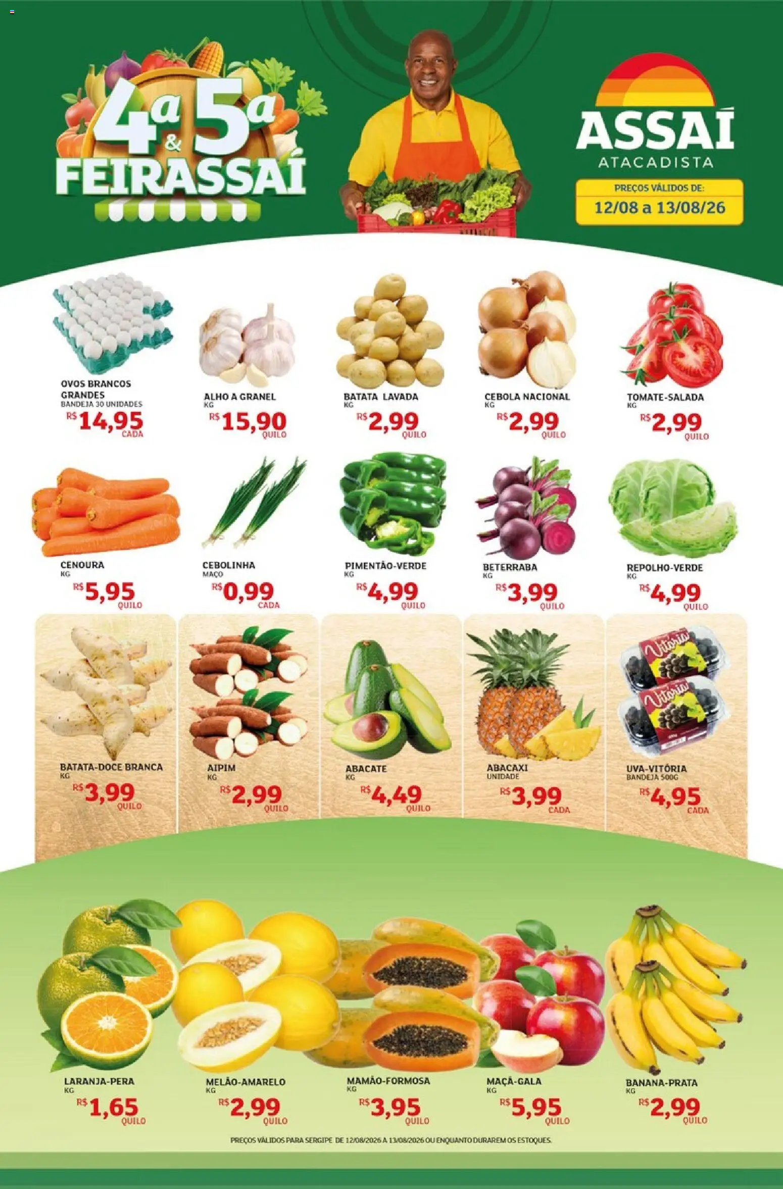 Assaí Atacadista Folheto - válido de 12/08/2026 | Página: 1 | Produtos: Abacate, Cenoura, Bandeja, Batata