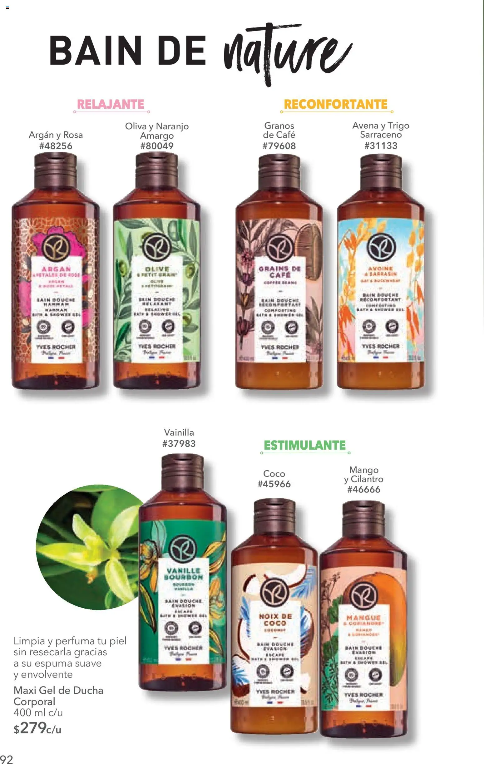 Nuevas ofertas de Yves Rocher válidas en toda la República Mexicana desde el 14/07/2026. ¡Encuentra las mejores ofertas en Yves Rocher campaña 10 2026! | Página: 94 | Productos: Avena, Mango, Café, Gel de ducha