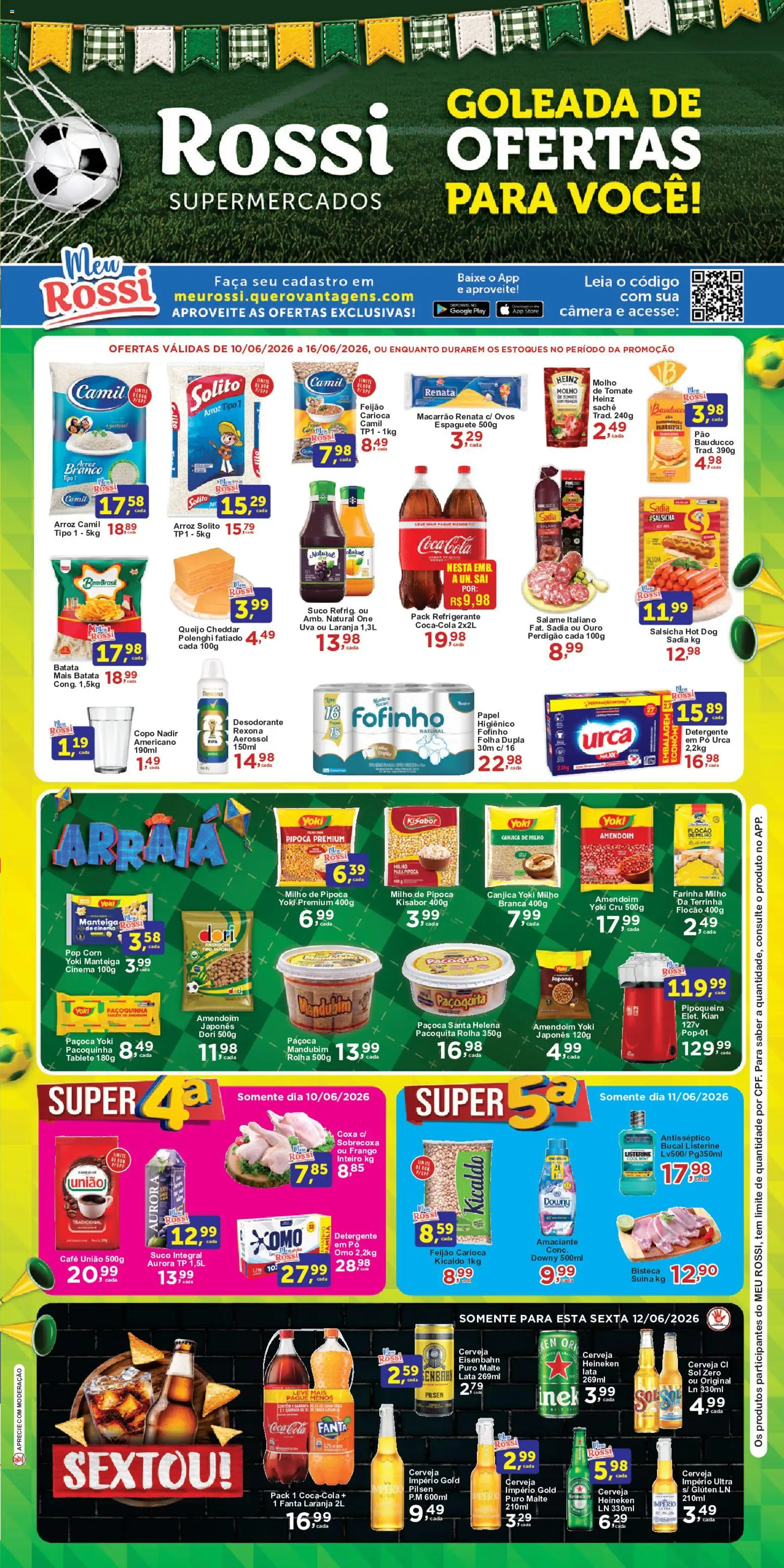 Rossi Supermercados Folheto - válido de 10.06.2026 | Página: 1 | Produtos: Desodorante, Molho de tomate, Queijo, Amaciante