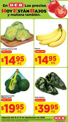 Vista previa de H-E-B folleto Fruta y venduras, nuevo folleto de la tienda, válido en México a partir del 15/09/2026