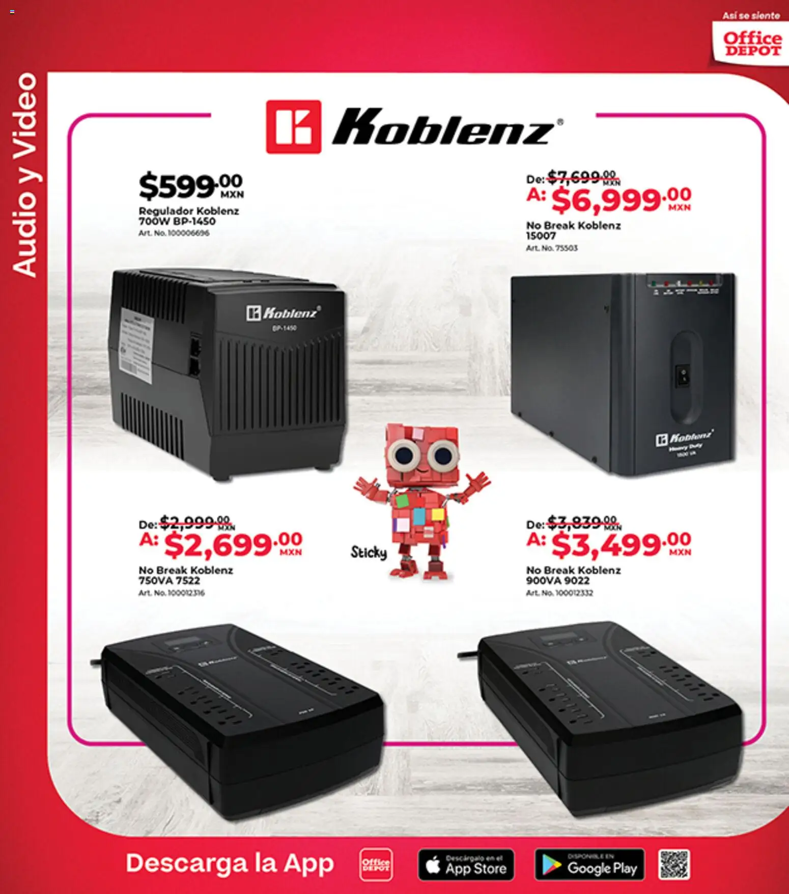 Nuevas ofertas de Office Depot válidas en toda la República Mexicana desde el 01.05.2026. ¡Encuentra las mejores ofertas en Office Depot catálogo! | Página: 13 | Productos: Audio, Video