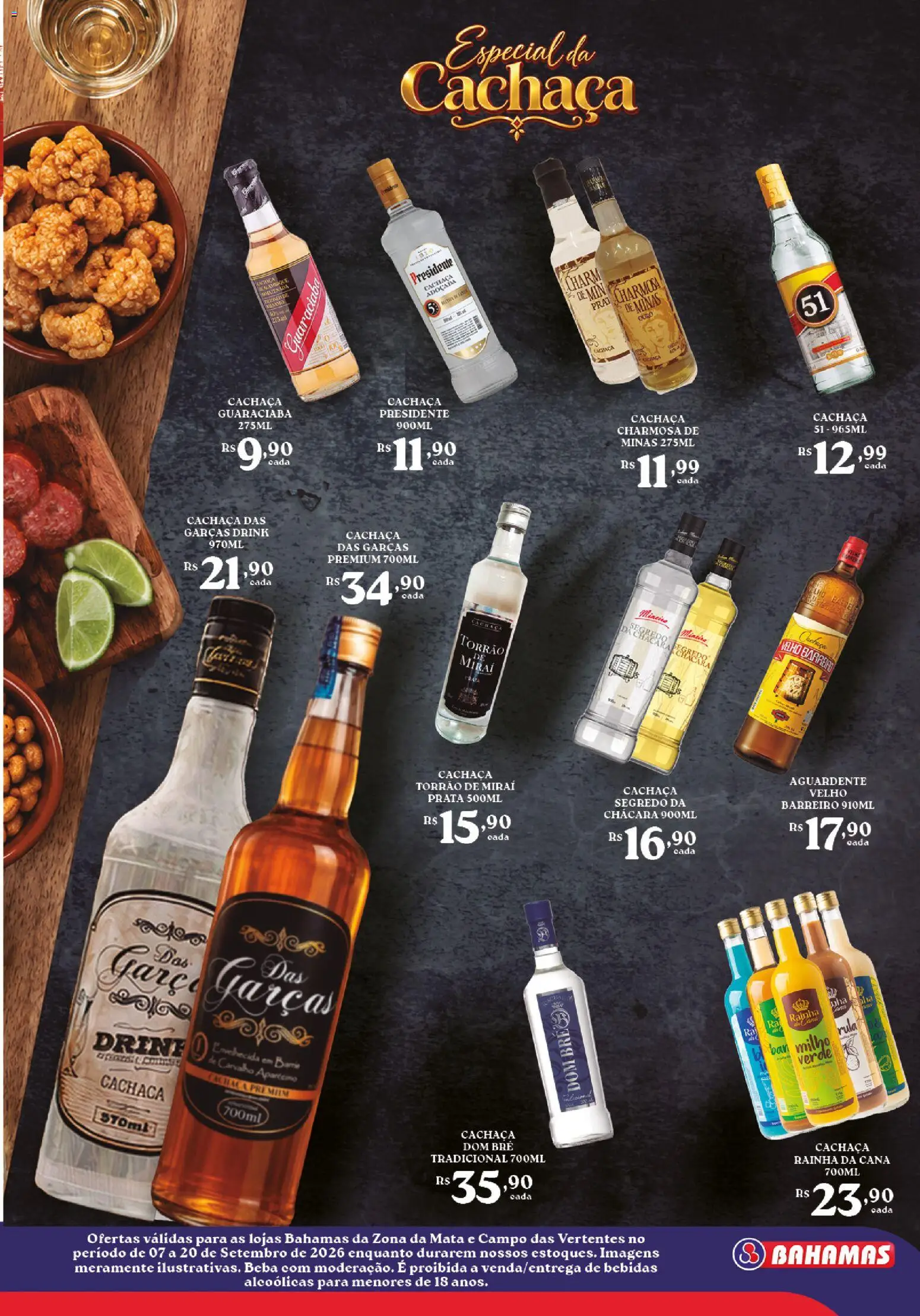 Bahamas Supermercados Folheto - válido de 07/09/2026 | Página: 9 | Produtos: Cachaça, Bebidas, Milho