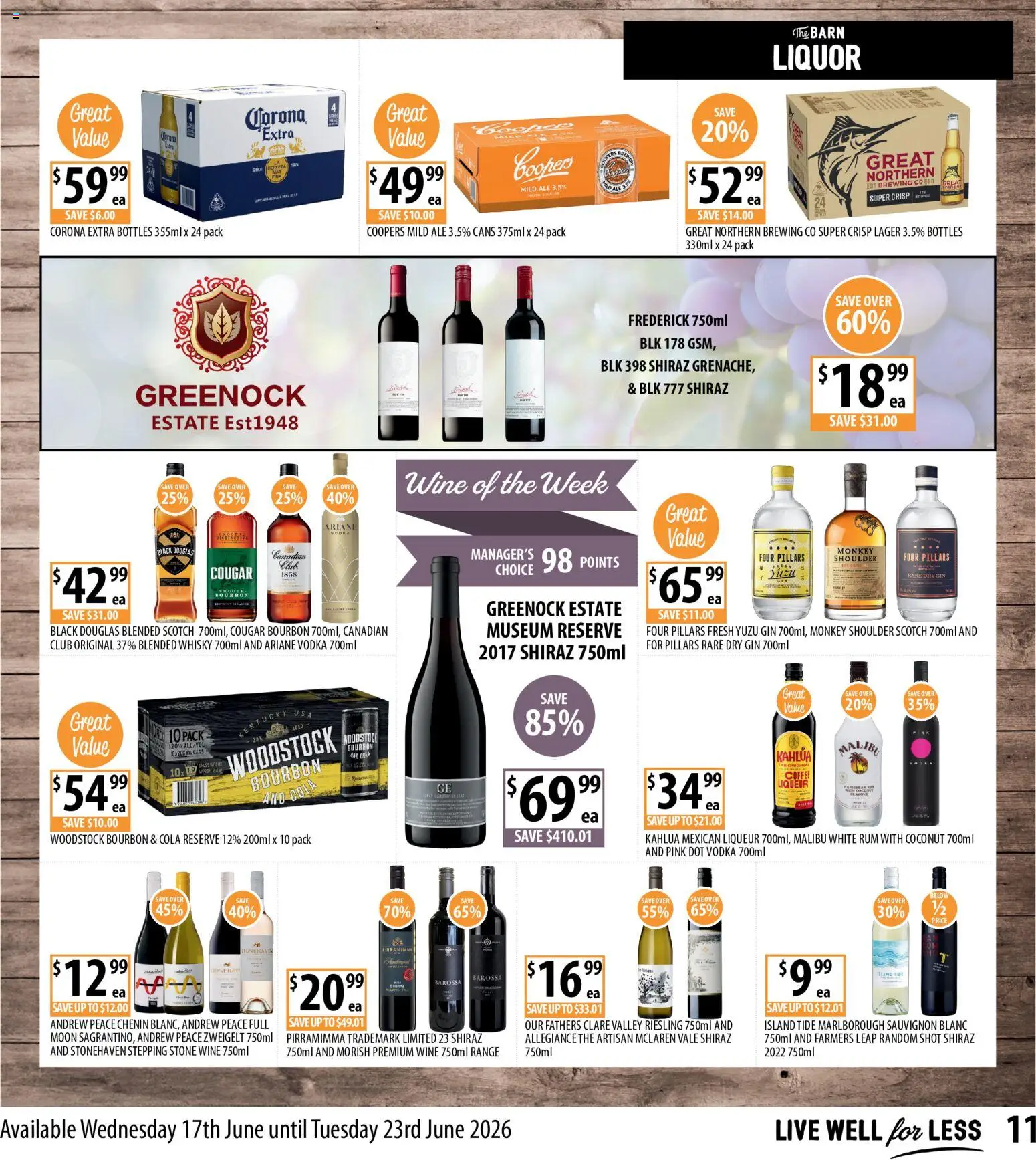 Supabarn catalogue - valid from 17.06.2026 | Page: 11 | Products: Bourbon, Gin, Vodka, Scotch