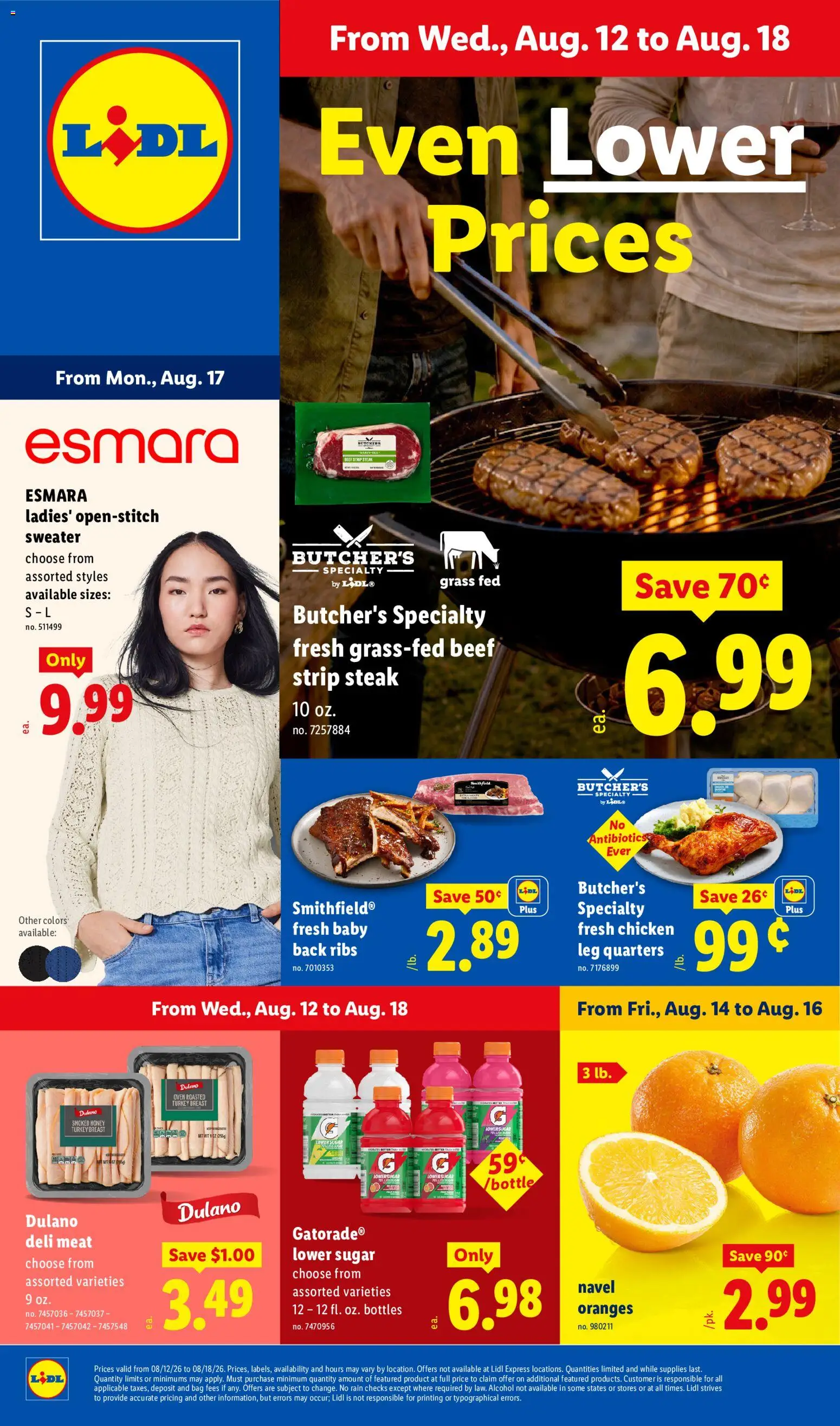 Lidl Weekly Ad - valid from 08/12/2026 | Page: 1 | Products: Meat, Oranges, Beef, Oven